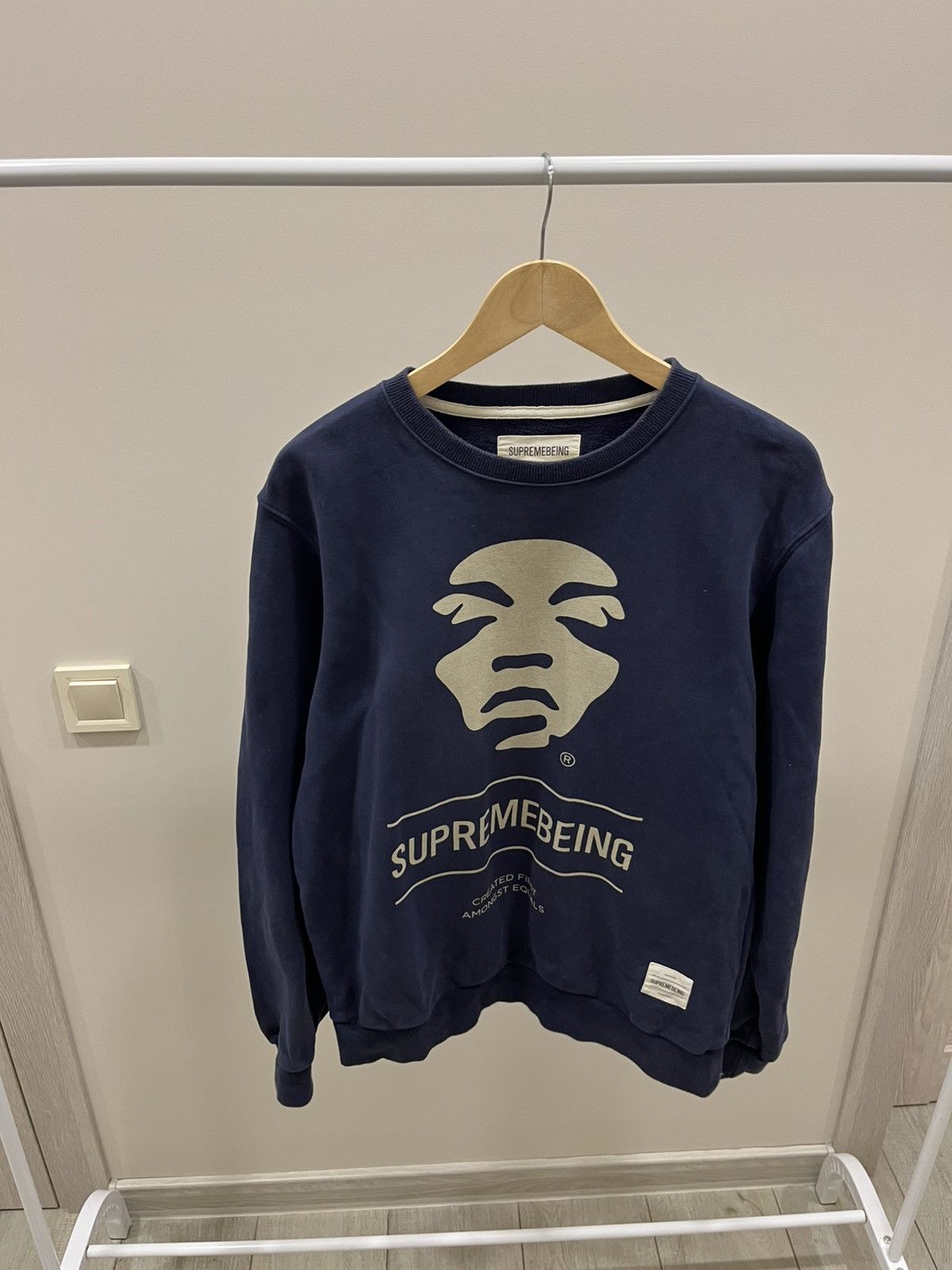 SUPREMEBEING Supremebeing Face Sweatshirt Blue Y2K Rare Size US L / EU 52-54 / 3 - 1 Thumbnail