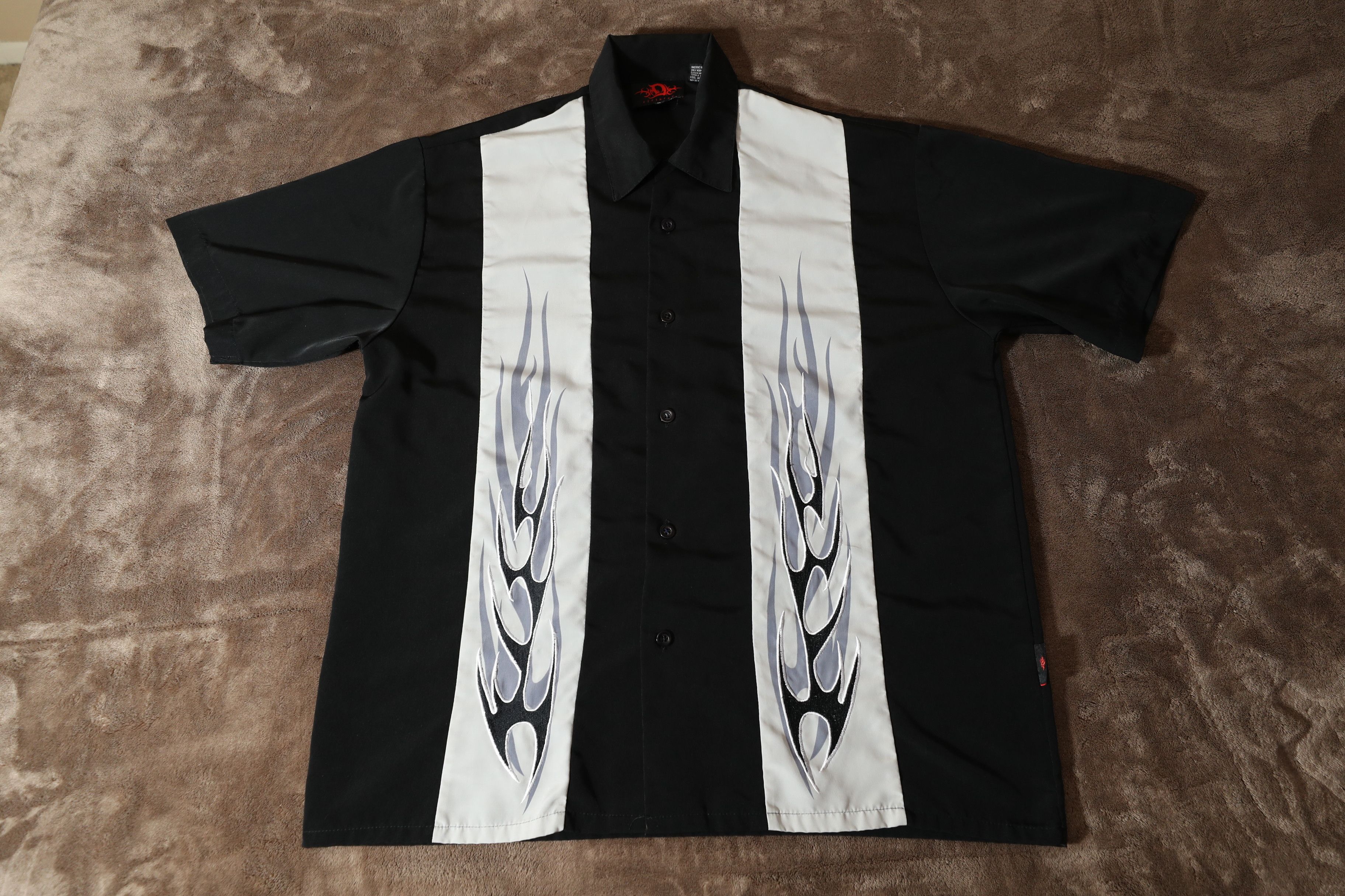 Dragonfly Dragonfly Clothing Vintage Flames Bowling Shirt (L) Size US L / EU 52-54 / 3 - 3 Thumbnail