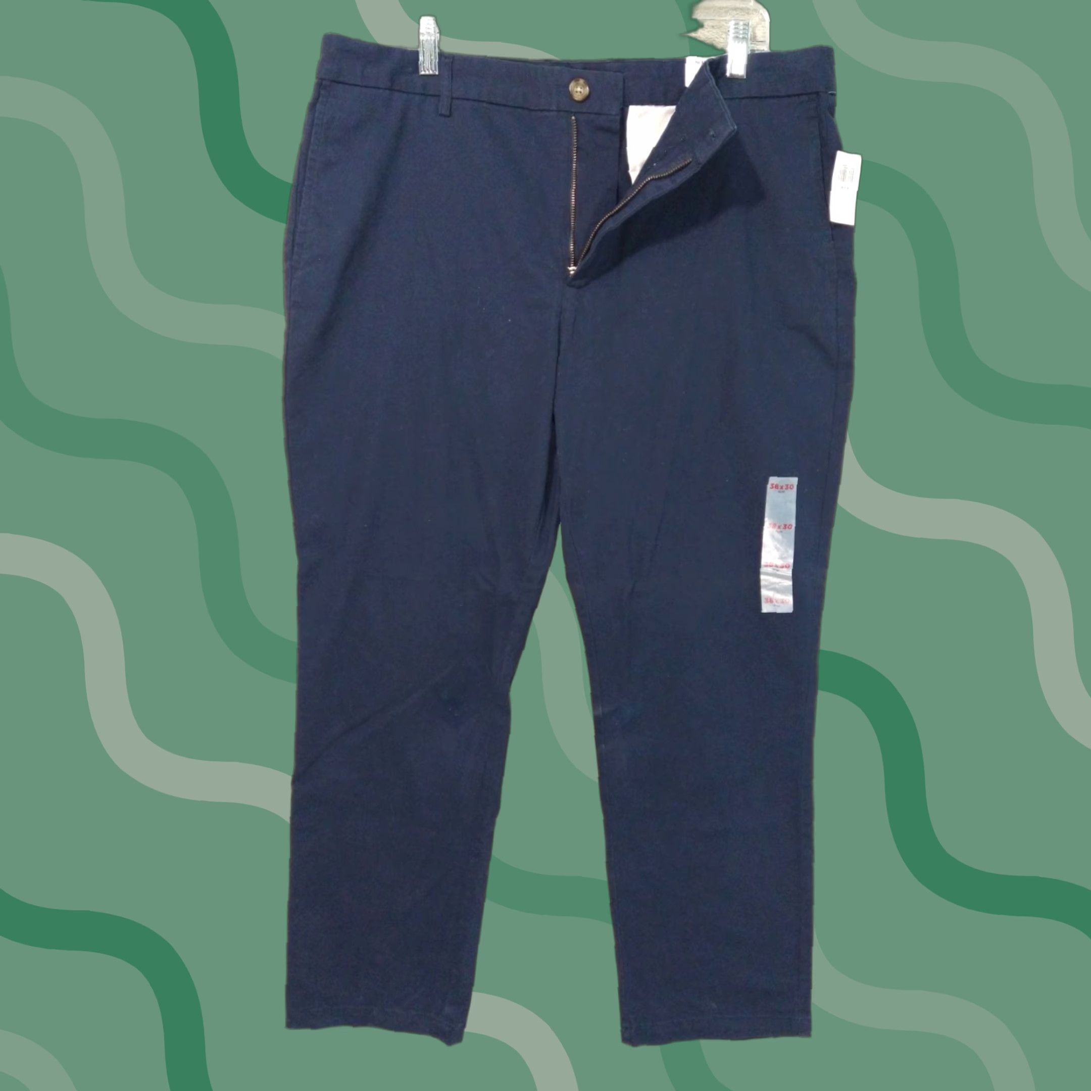Old Navy Old Navy Pants Slim Chino Pants Mens 38x30 Blue Mid Rise Flat Front Stretch Pockets Straight Vintage No Size US 38 / EU 54 - 1 Thumbnail
