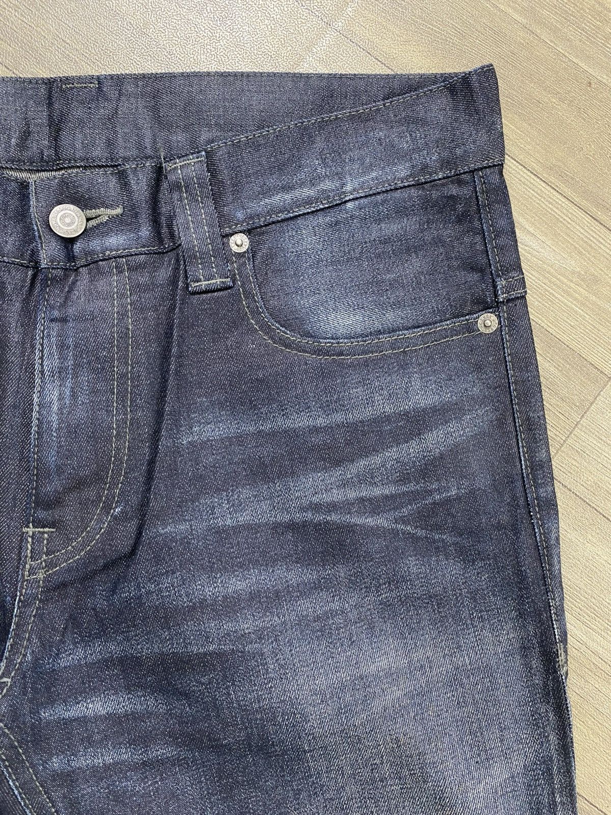 Tornado Mart 2000s Tornado Mart Waxed Clawmark Distressed Flared Jeans Size US 34 / EU 50 - 8 Thumbnail
