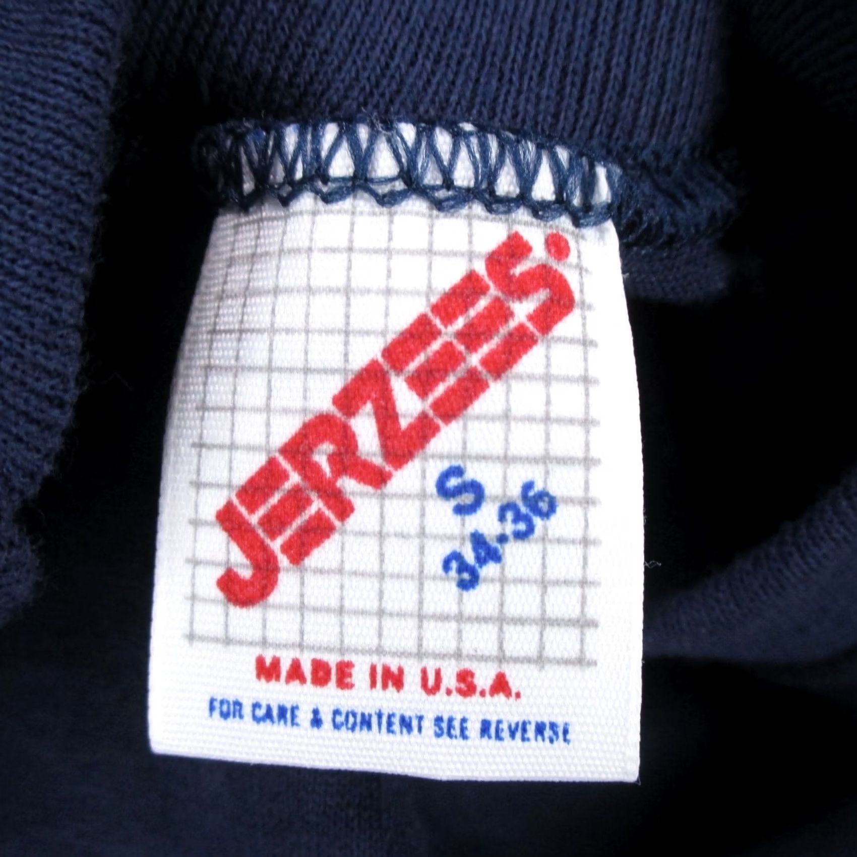 Jerzees VINTAGE Jerzees T-Shirt Navy BLUE 80s 90s NOS Cotton-Blend Paper Thin Short Sleeve Mens XS Size US XS / EU 42 / 0 - 8 Thumbnail