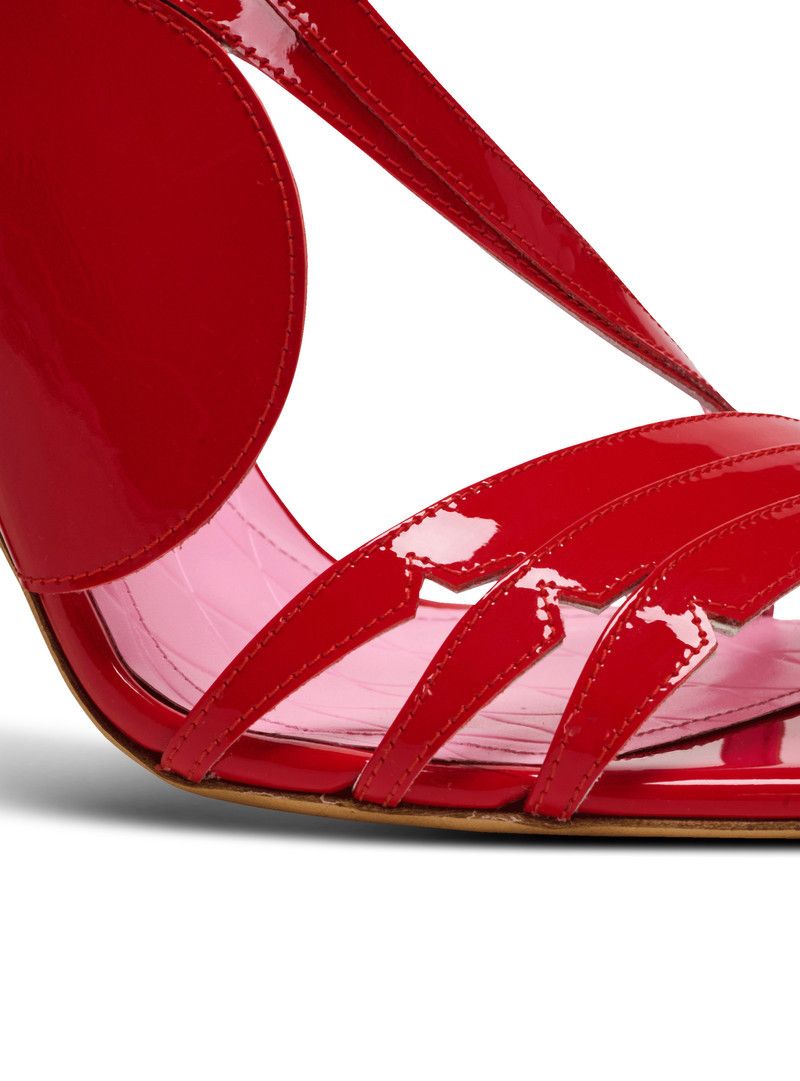 Balmain o1s1wg111225 Eden 95mm Patent Leather Sandals in Red Size US 8 / IT 38 - 7 Thumbnail