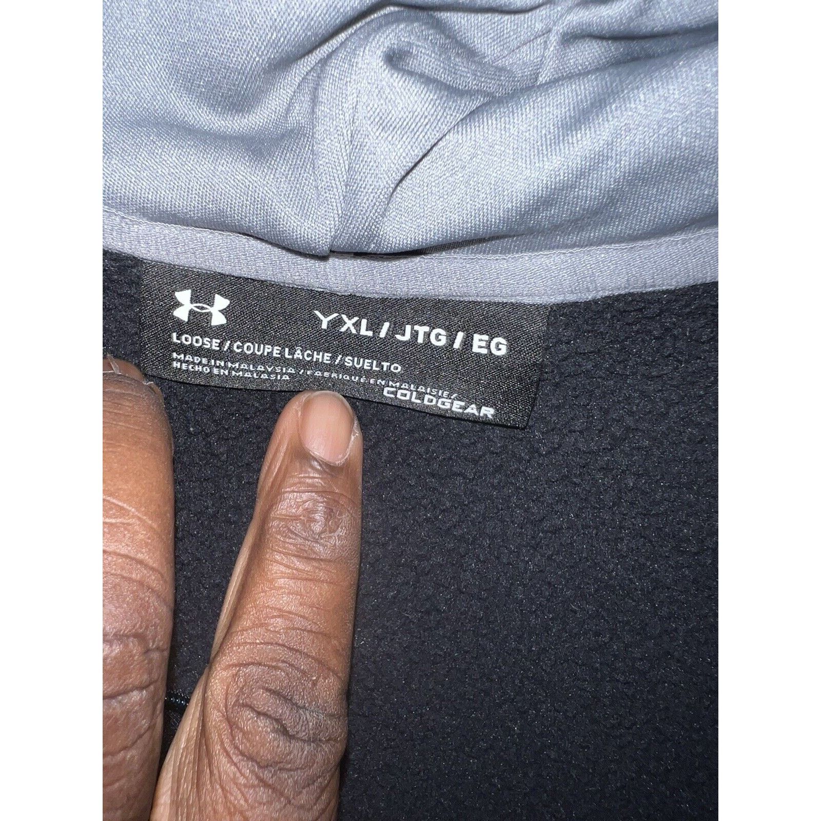 Under Armour Under Armour Hooded Sweatshirt Youth XL Black White Pullover Size US XL / EU 56 / 4 - 5 Thumbnail