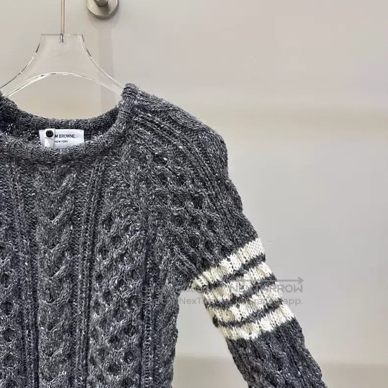 Thom Browne Thom Browne Heather Grey Four Stripe Wool Sweater Size US XS / EU 42 / 0 - 4 Thumbnail