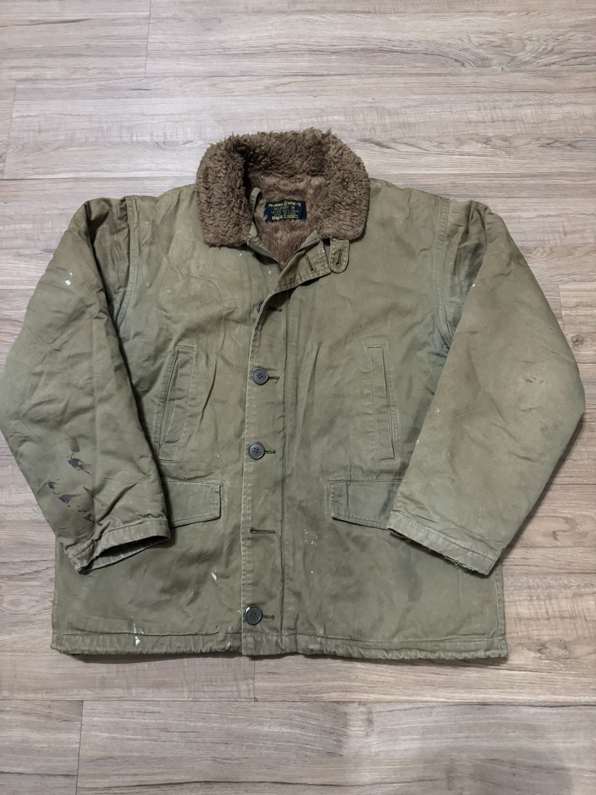 image of Pineapple Army USN Deck Jacket in Green, Men's (Size Medium)