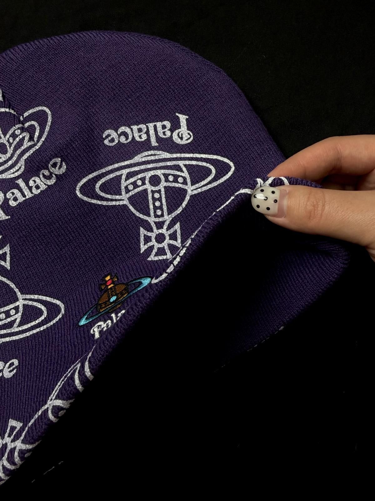 Palace × Vivienne Westwood Rare Palace x Vivienne Westwood Jersey Purple No Cuff Beanie Size ONE SIZE - 6 Thumbnail