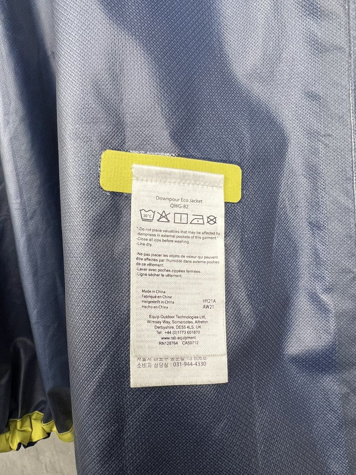 Rab RAB Men's Downpour Eco Hooded Jacket Blue Size XL Size US XL / EU 56 / 4 - 15 Thumbnail