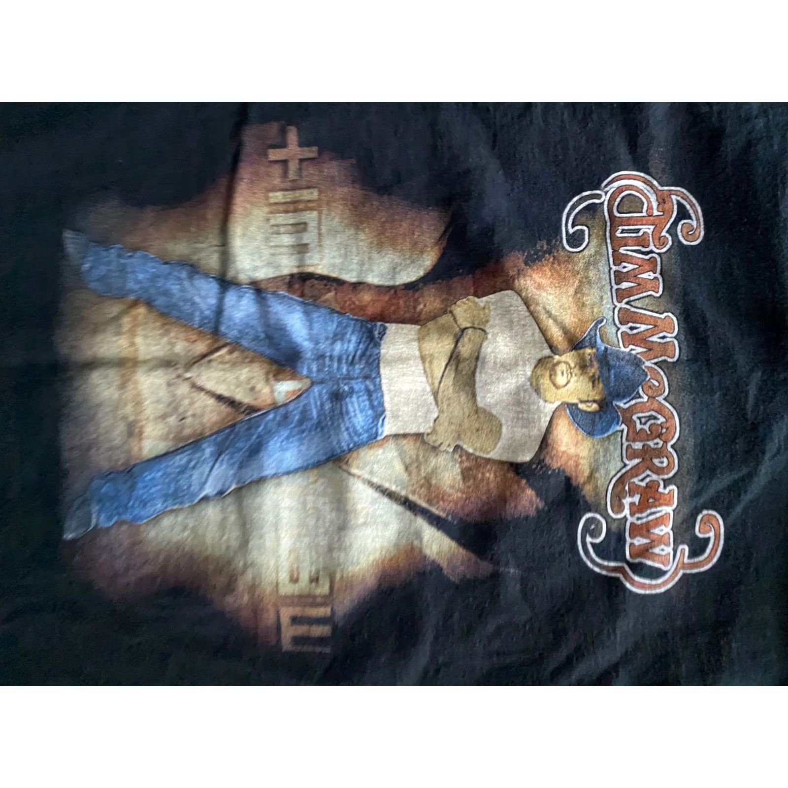 Delta Tim McGraw Fall Tour 2004 Mens T-Shirt Sz XL Double Sided Graphic Black Delta Crew Neck Short Sleeve T-Shirt Size US XL / EU 56 / 4 - 3 Thumbnail