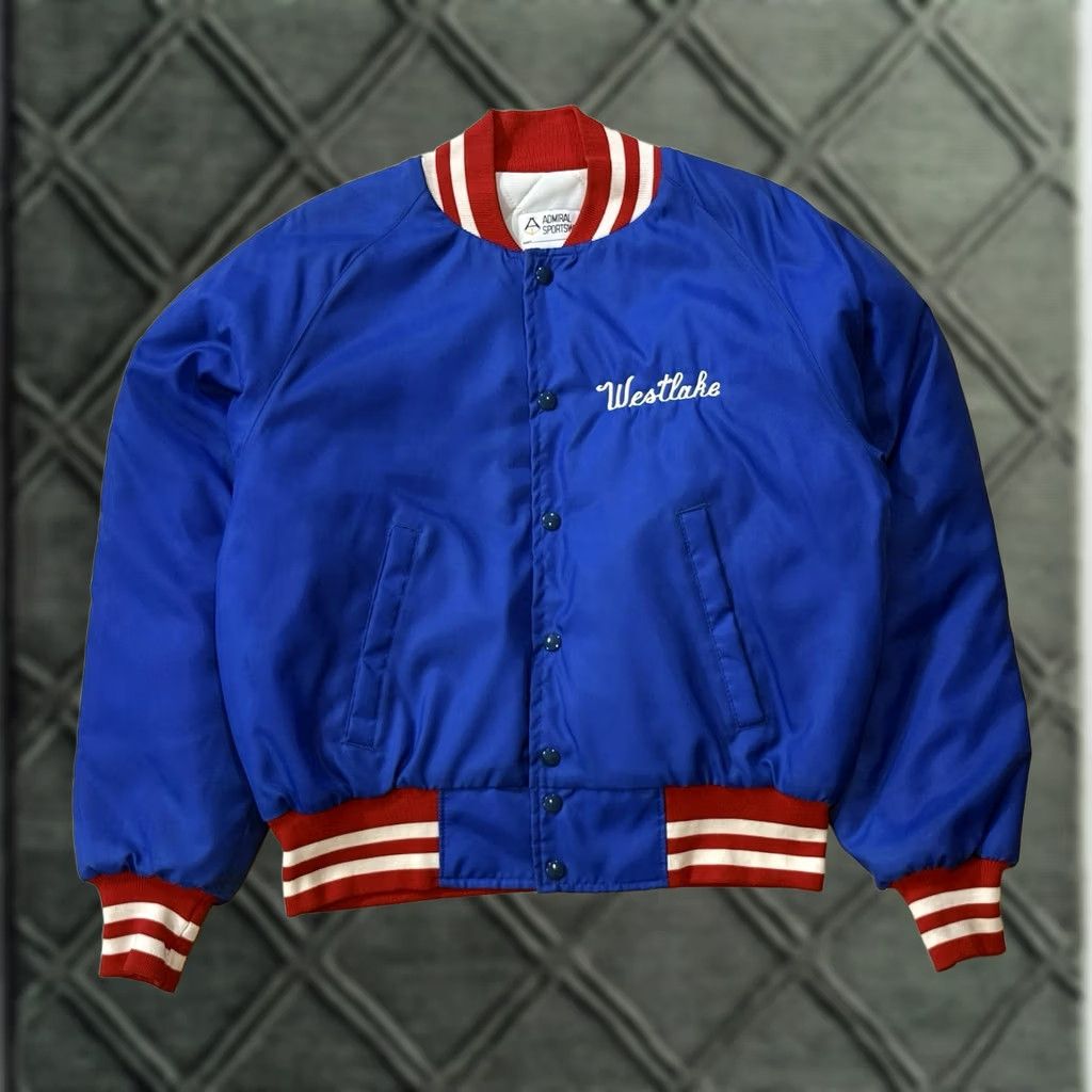 Drew VINTAGE Admiral Westlake Chaparrals Bomber Jacket L Blue Adults Unisex XS? Size US L / EU 52-54 / 3 - 1 Thumbnail