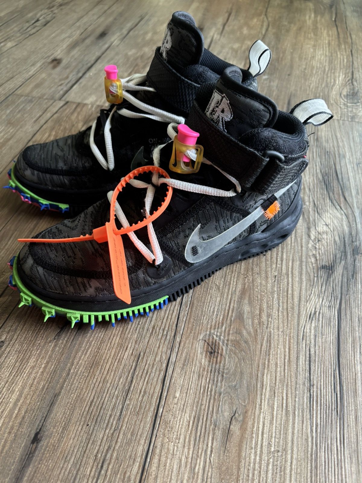 Nike × Off-White Off White Nike Air Force Mid Black Size US 6 / EU 39 - 2 Thumbnail