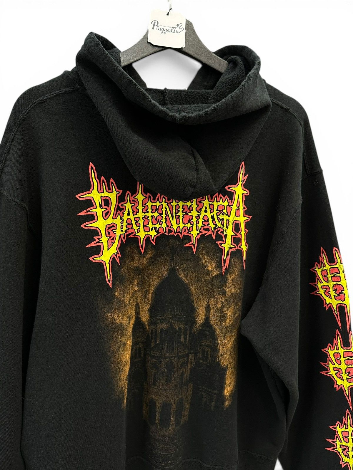 Balenciaga BALENCIAGA SACRÉ CŒUR OVERSIZED ZIP-UP HOODIE IN BLACK Size US XS / EU 42 / 0 - 3 Thumbnail