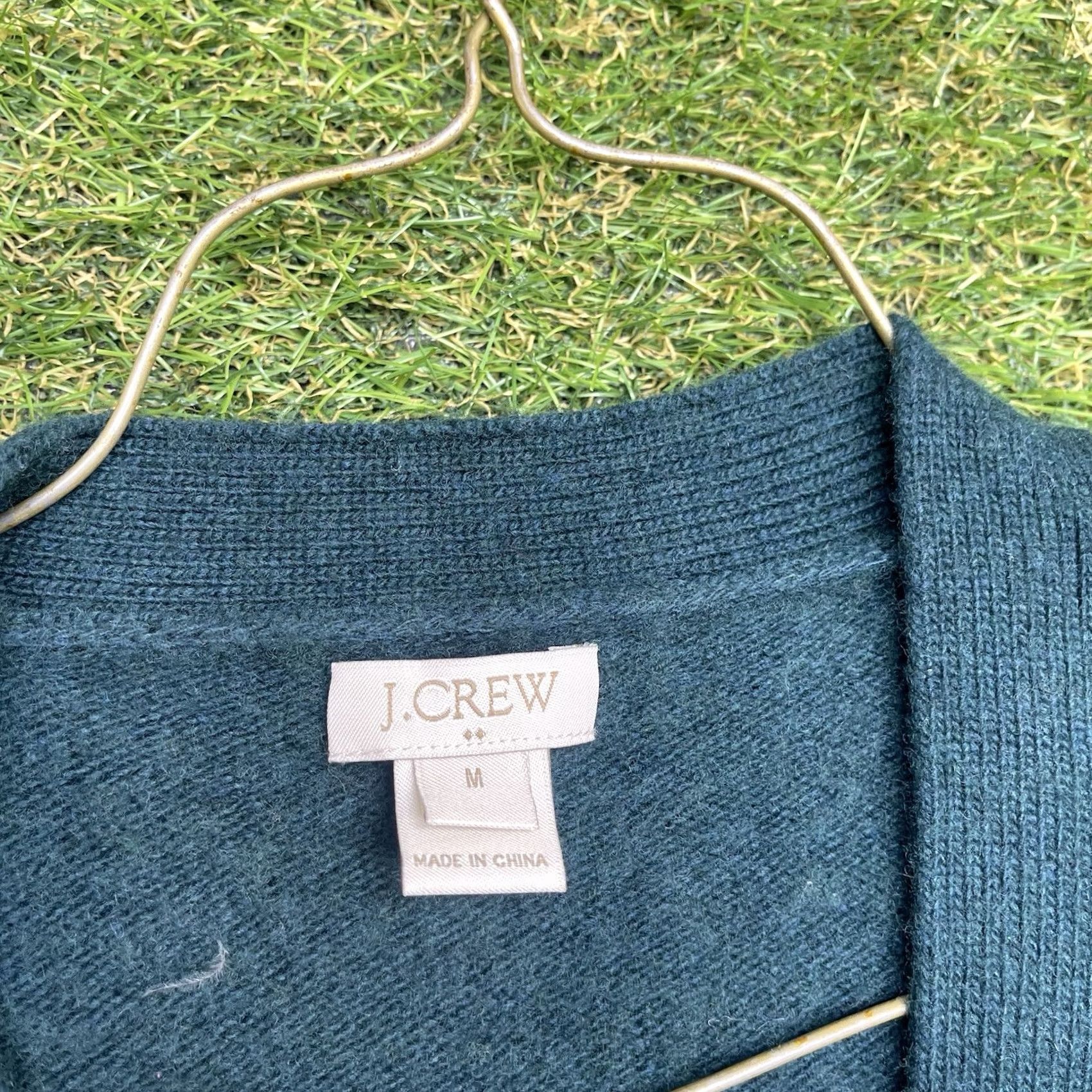J.Crew J. Crew Blazer Cardigan Women Medium Wool Blend Sophie Open Neck Green 90s Modern 00s Knit Sweater Raglan Sleeve Womens Size M / US 6-8 / IT 42-44 - 4 Thumbnail