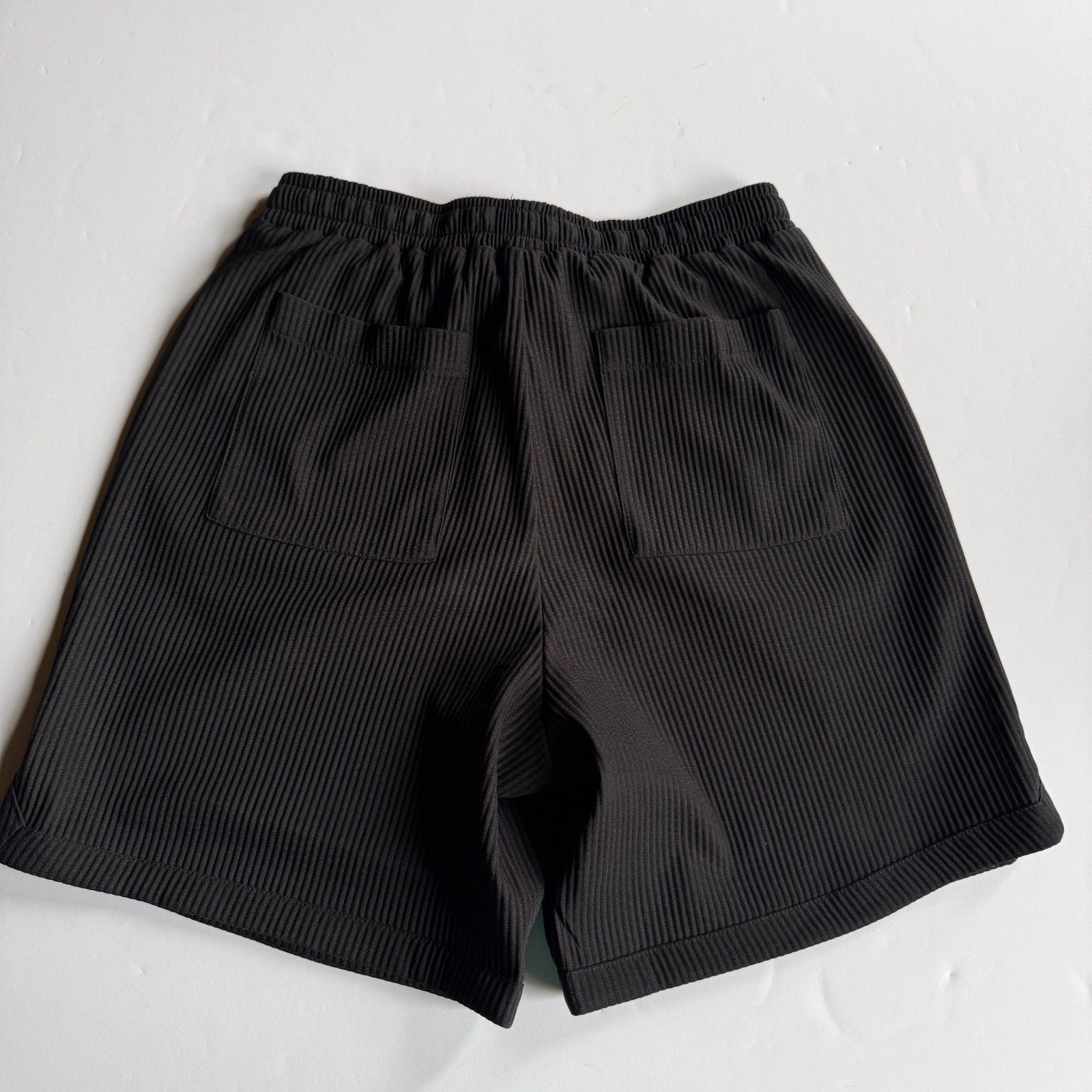 Fashion Nova Fashion Nova NOVAMEN Black Ribbed Shorts – Men's Medium Size US 33 - 4 Thumbnail