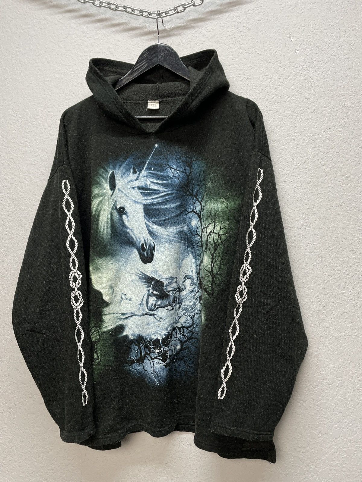 Band Tees Vintage Gothic Unicorn Hoodie Airbrush FantasyDark Aesthetic Size US XL / EU 56 / 4 - 3 Thumbnail