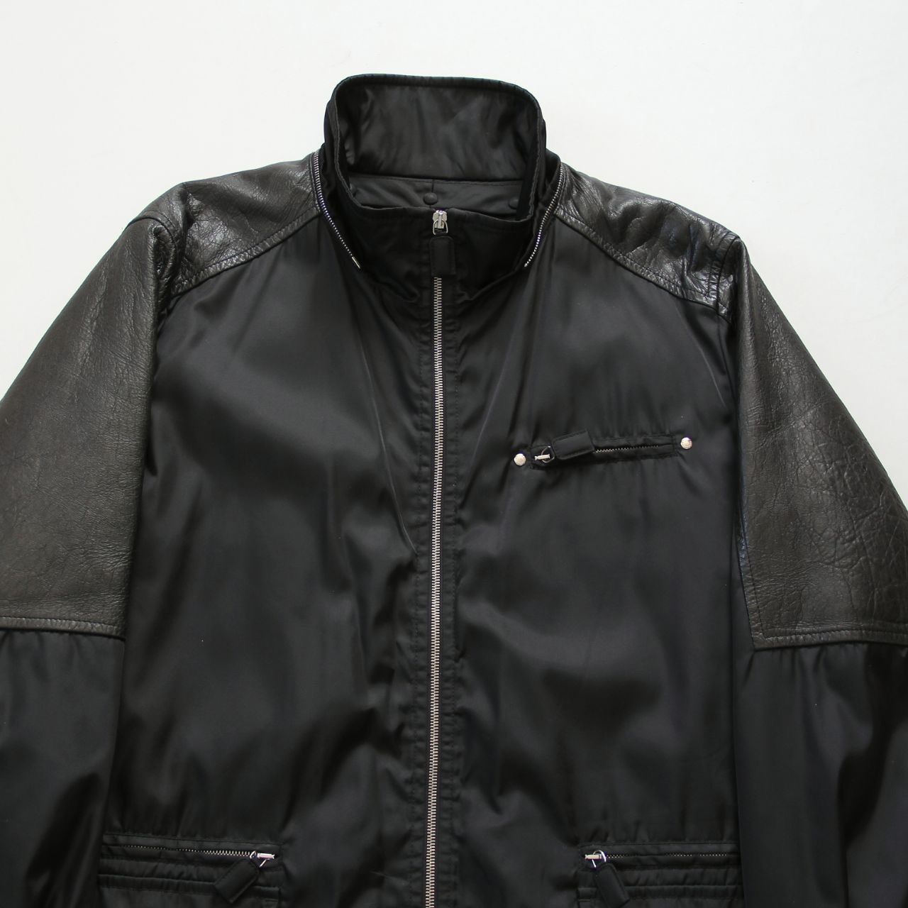 Prada 🔥F/W09 Prada Leather/Nylon Black Overcoat Size US XL / EU 56 / 4 - 3 Thumbnail
