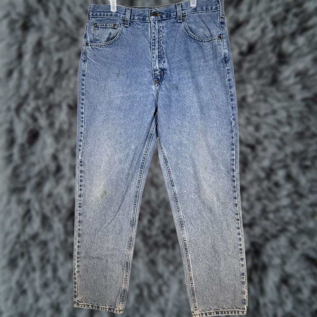 Carhartt VINTAGE Carhartt Jeans Mens 34x28 Blue Denim Relaxed Fit 100 Cotton Workwear Size US 34 / EU 50 - 1 Thumbnail