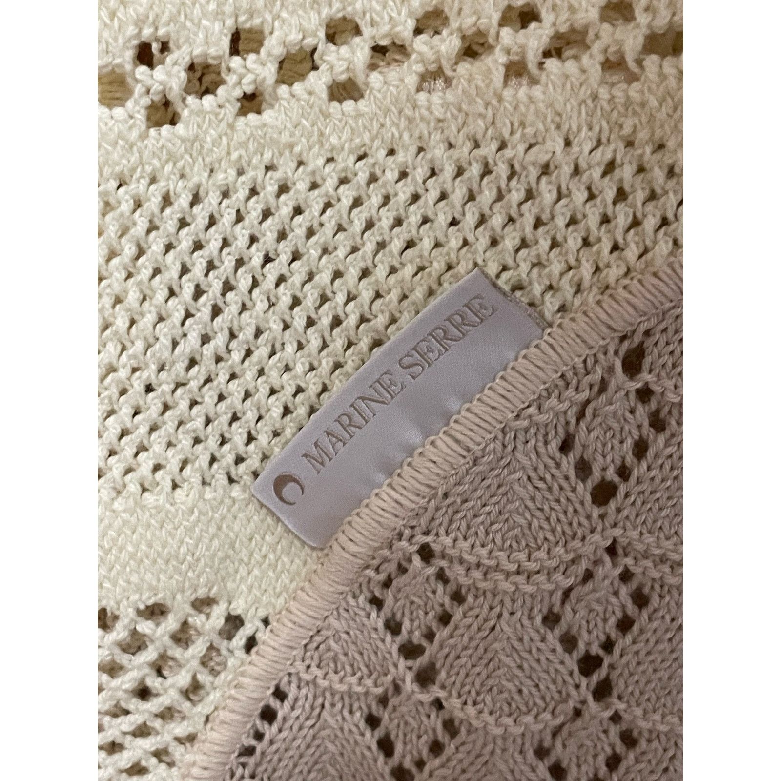 Marine Serre SS23 Marine Serre Beige Crochet Regenerated Sweater Size M Size US M / EU 48-50 / 2 - 4 Thumbnail