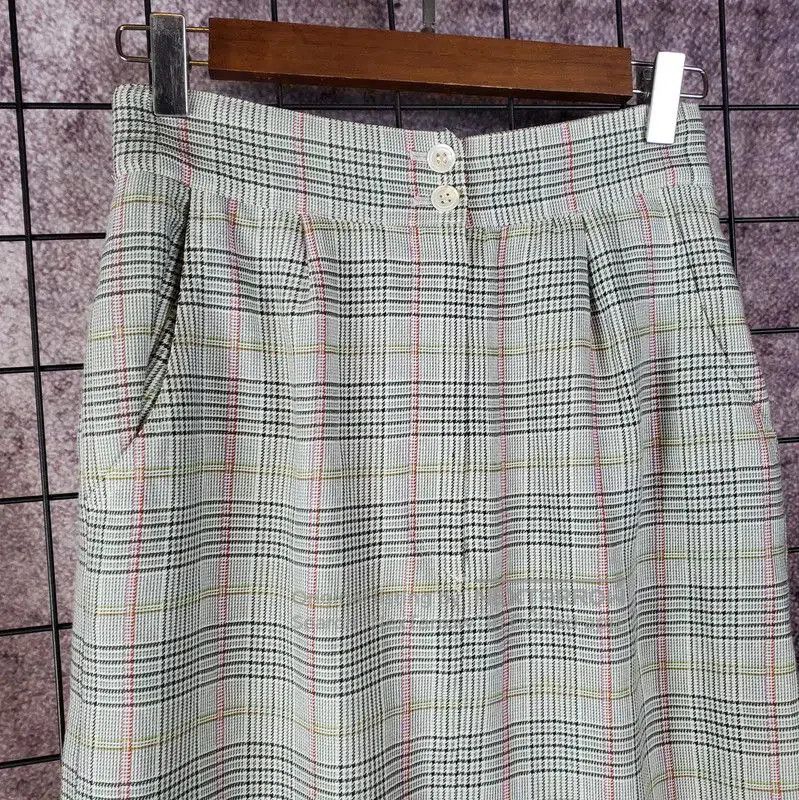 Dior Dior Green Plaid Wool Blend Skirt . Size 23" - 2 Thumbnail