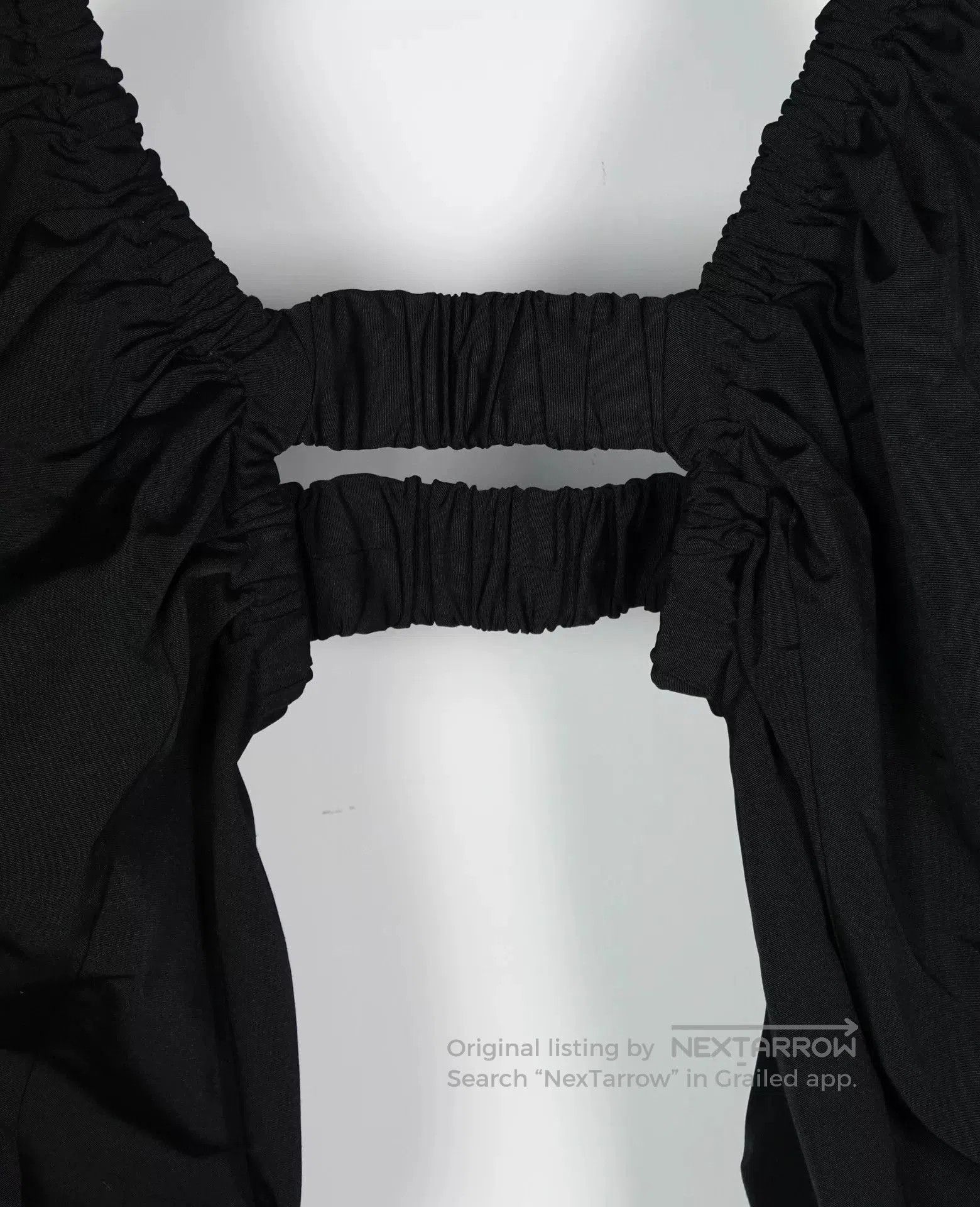 Japanese Brand Black Puff Sleeve Top by HAENGNAE. Size M / US 6-8 / IT 42-44 - 8 Thumbnail