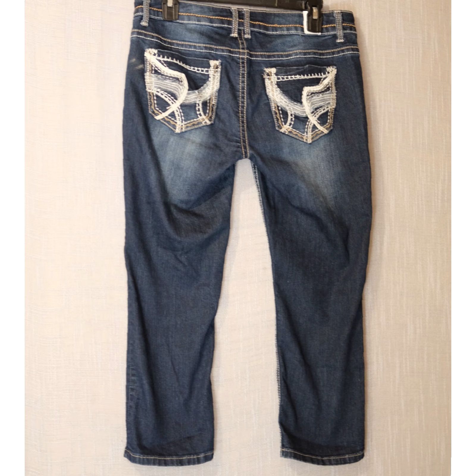 Vintage Maurices Blue Capri Jeans Embroidered Low Rise Womens Size 7/8 #A1-36 Jeans Capri Women 7/8 Blue Embroidered Low Rise Maurices Size 28" / US 6 / IT 42 - 5 Thumbnail