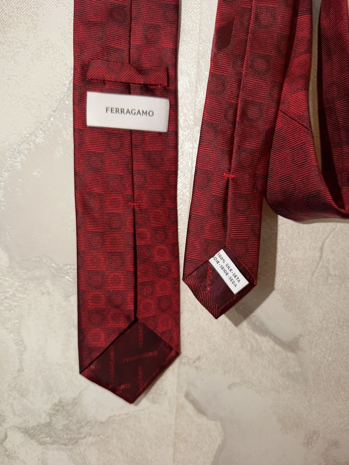 Salvatore Ferragamo salvatore ferragamo Gancini Print Jacquard Men Silk Skinny Size ONE SIZE - 7 Thumbnail