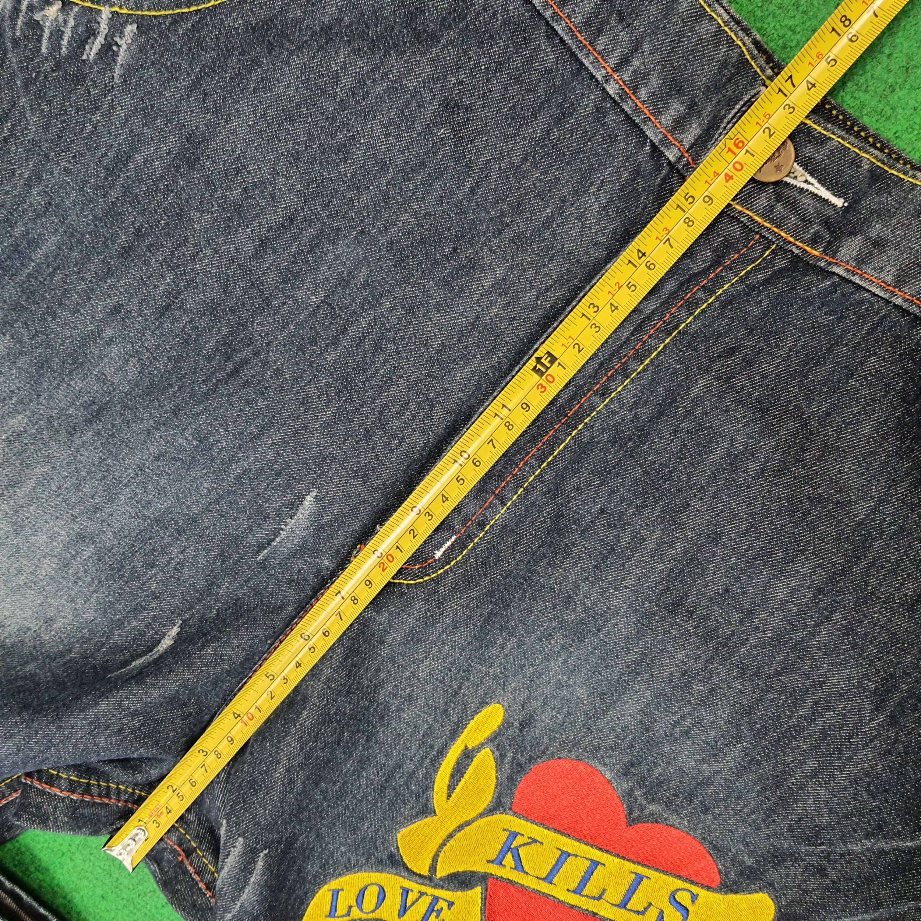 Ed Hardy Vintage Ed Hardy Skull Embroidered Custom Logo Jeans C272N18 Size US 43 - 16 Thumbnail
