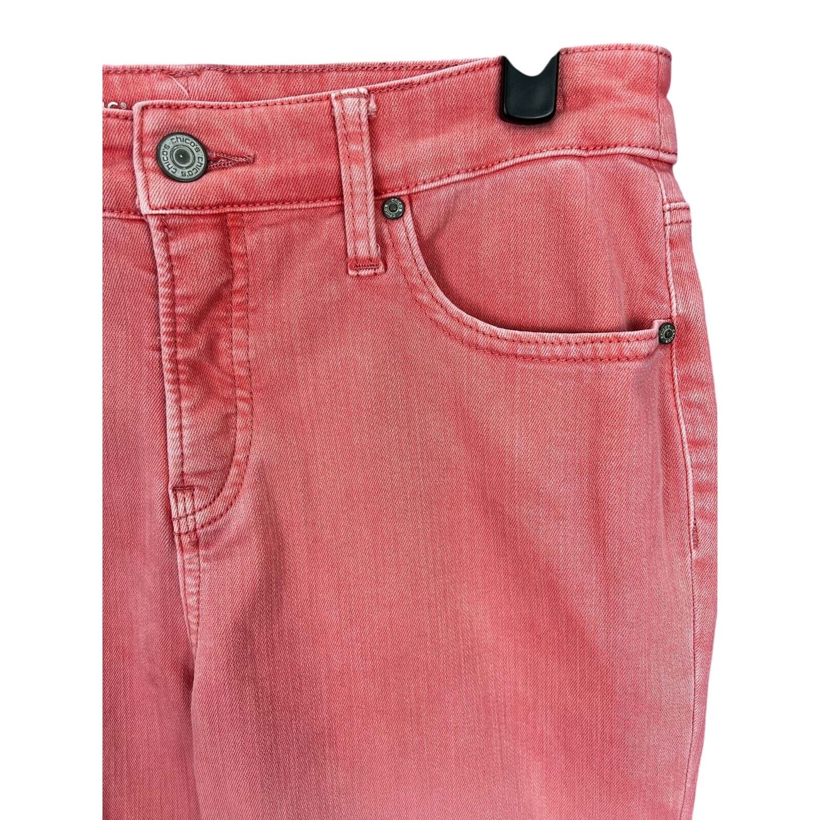 Chicos Chicos Pink Denim So Slimming Girlfriend Jeans sz 2 Size 26" / US 2 / IT 38 - 2 Thumbnail