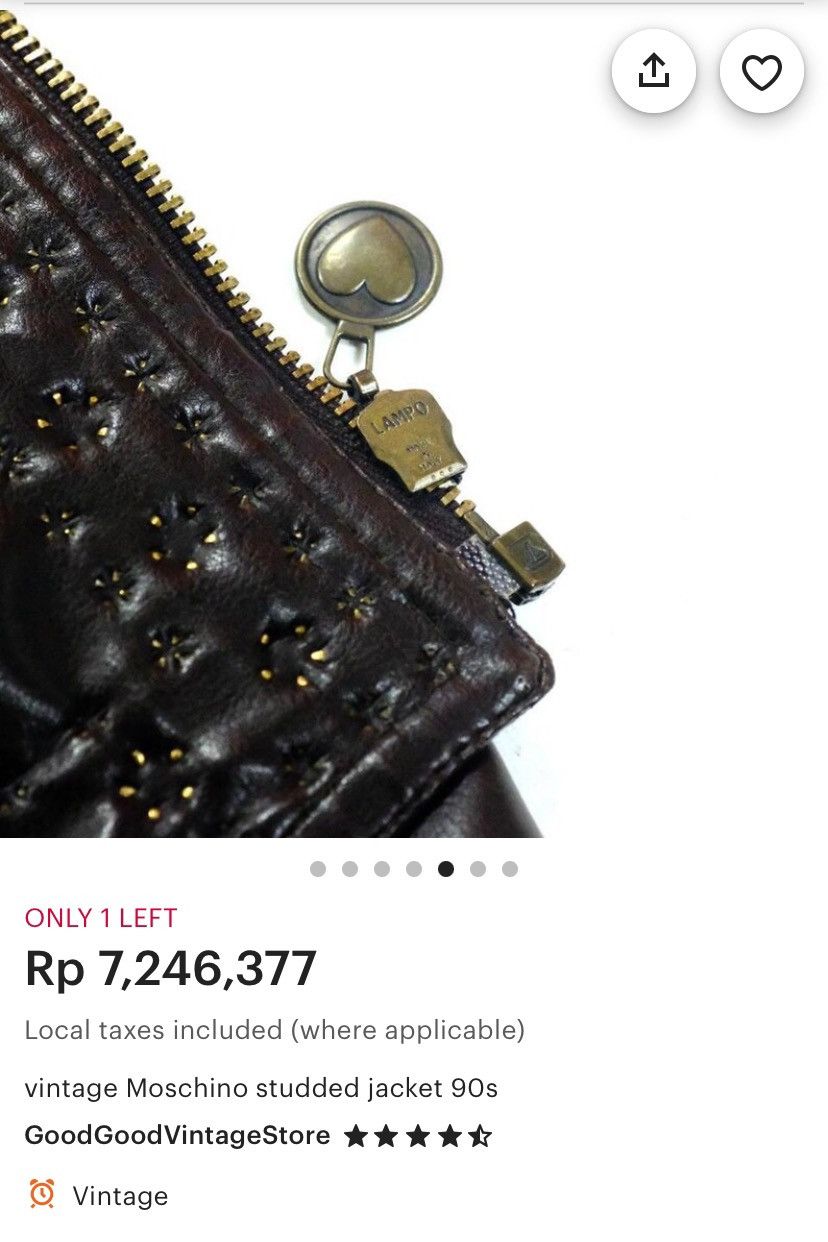 Love Moschino × Moschino × Vintage Vintage MOSCHINO Chic Edgy Faux Leather Studded Jacket Size M / US 6-8 / IT 42-44 - 7 Thumbnail