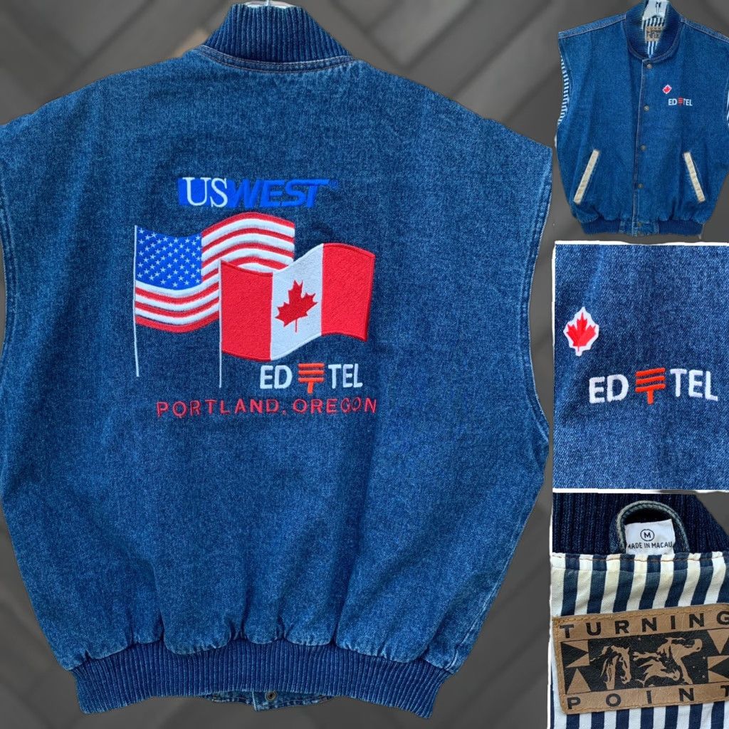 Denime Vintage Turning Point Denim Vest Cowboy US West Ed Portland Oregon Embroidered Blue M Mens Size US M / EU 48-50 / 2 - 1 Thumbnail