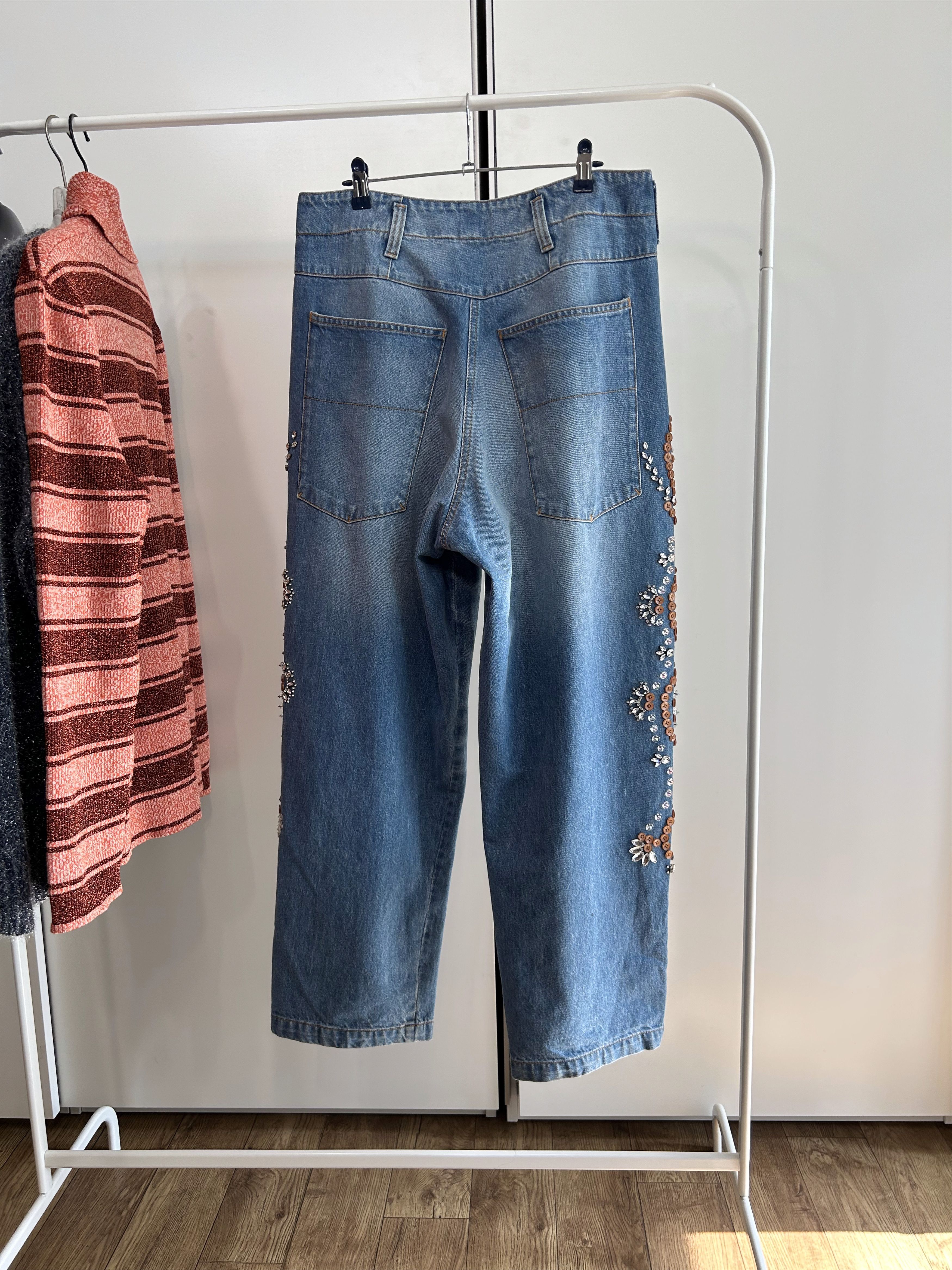 Blluemade BLUEMARBLE Beaded Embellished Denim Pants Size US 31 - 6 Thumbnail