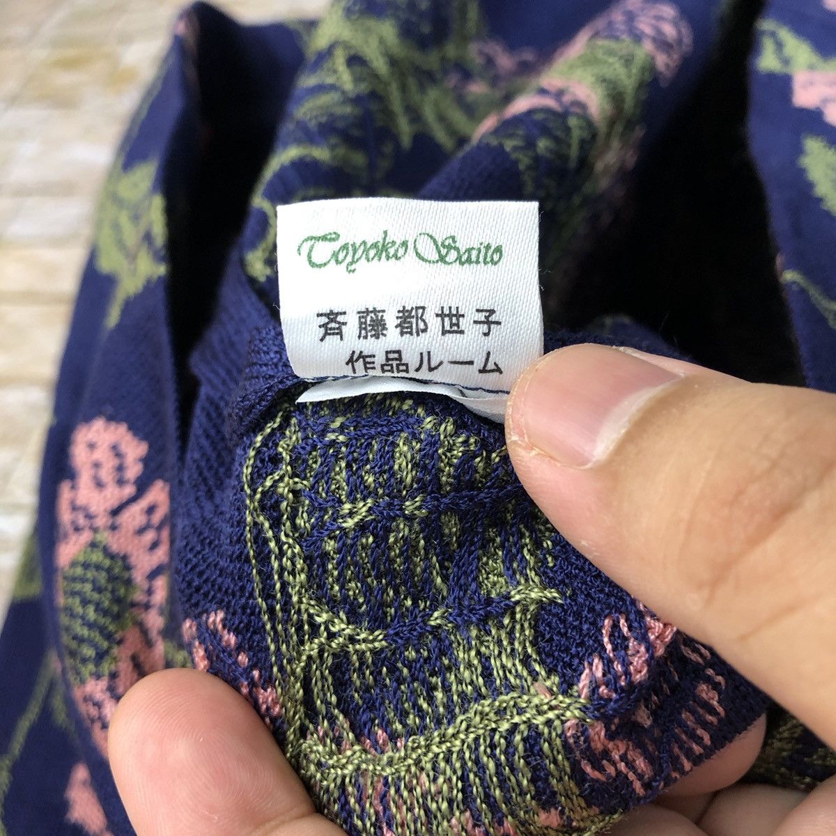 Homespun Knitwear × Japanese Brand × Vintage Coyoko Saito vintage flower Blue Knitwear #A1226 Size M / US 6-8 / IT 42-44 - 10 Thumbnail