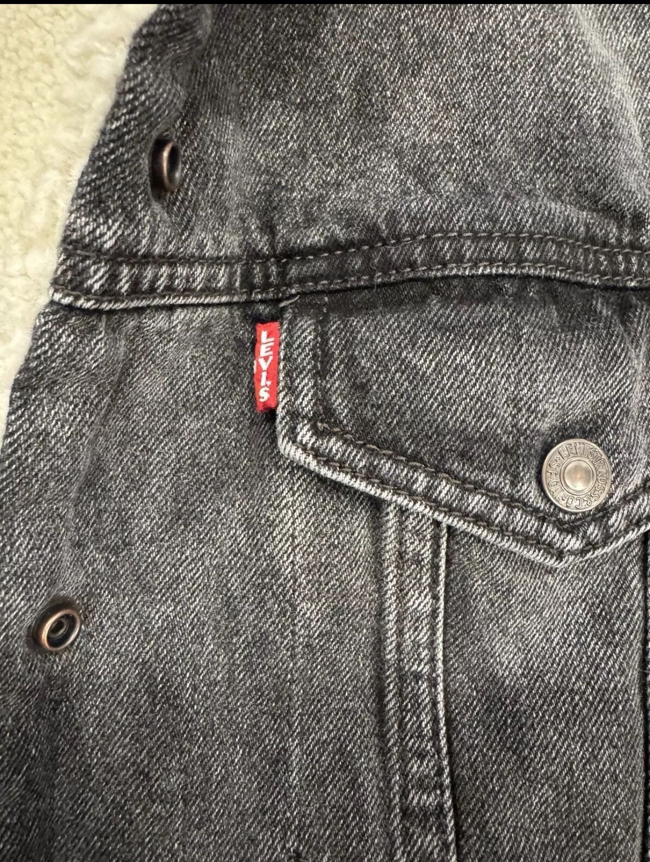 Levi's LEVI'S Black Stonewash SHERPA Denim Jacket Size Medium Size M / US 6-8 / IT 42-44 - 5 Thumbnail