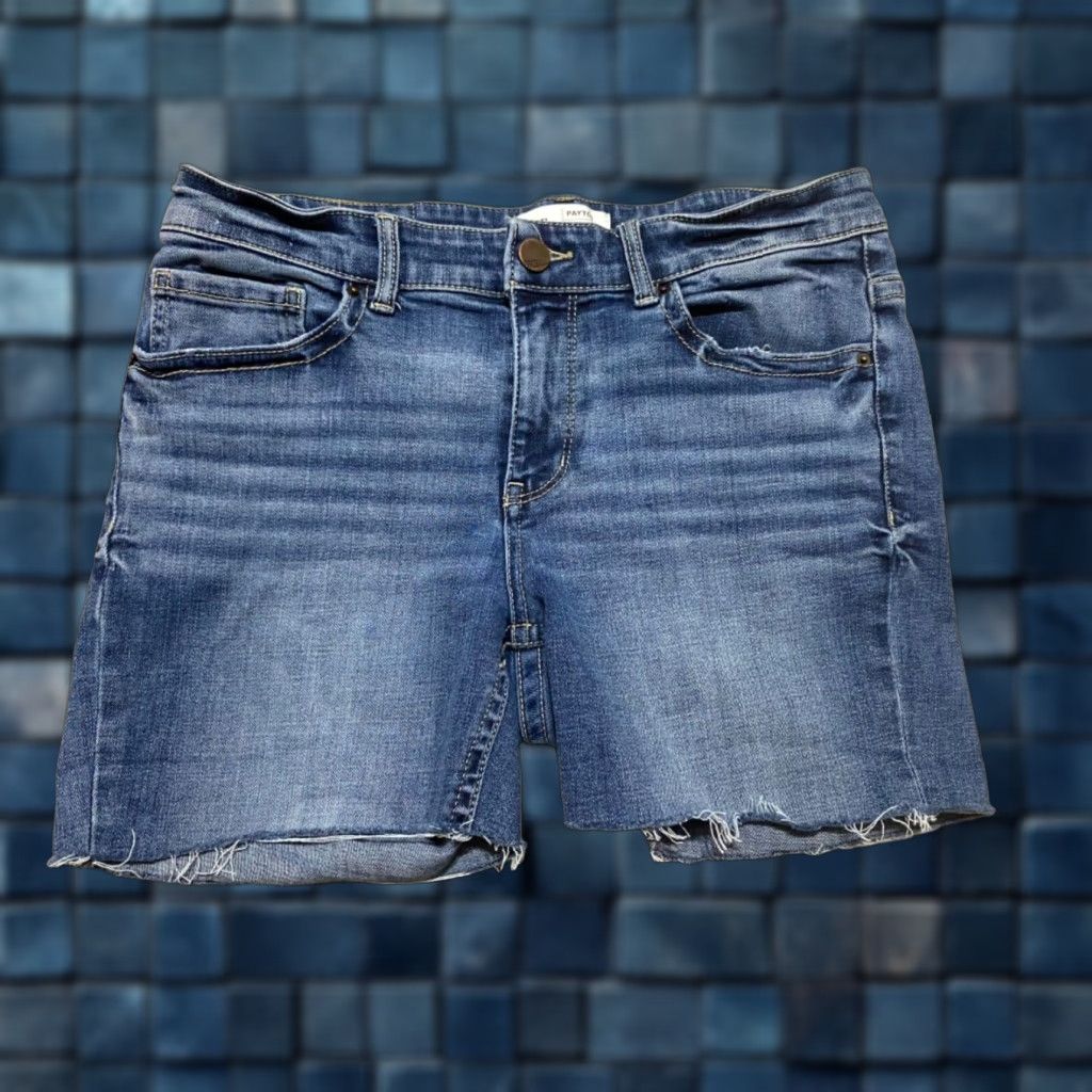 Vintage Buckle Buckle Womens 28 Denim Mid Rise Cut-Off Shorts Blue 5-Pocket Stretch - Medium Wash - Casual Womens Shorts Size 28" / US 6 / IT 42 - 1 Thumbnail