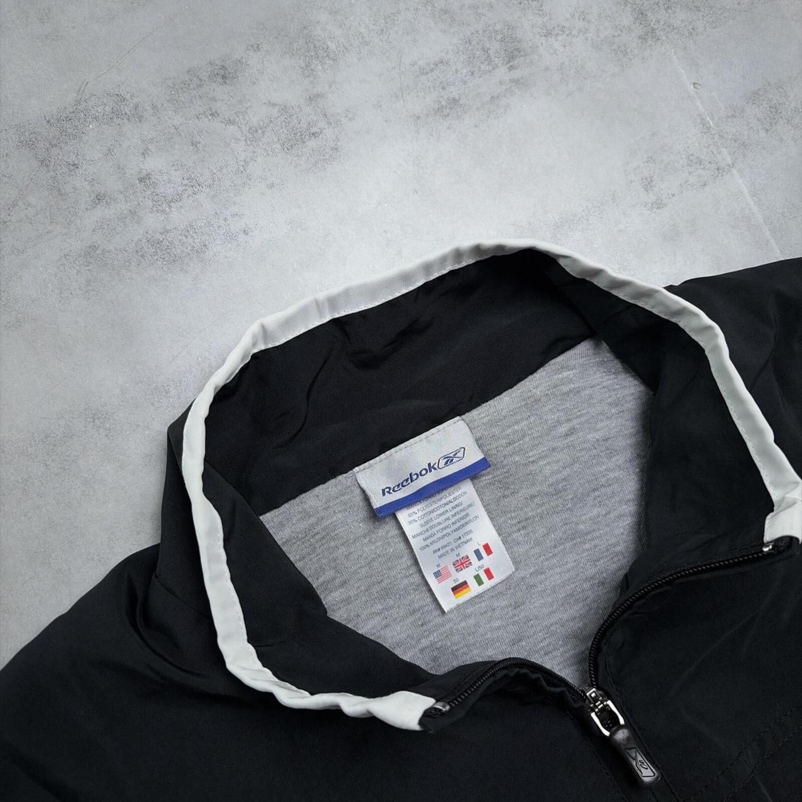Reebok Y2K Black Reebok Fleece Lined Striped Windbreaker Jacket Size US M / EU 48-50 / 2 - 5 Thumbnail