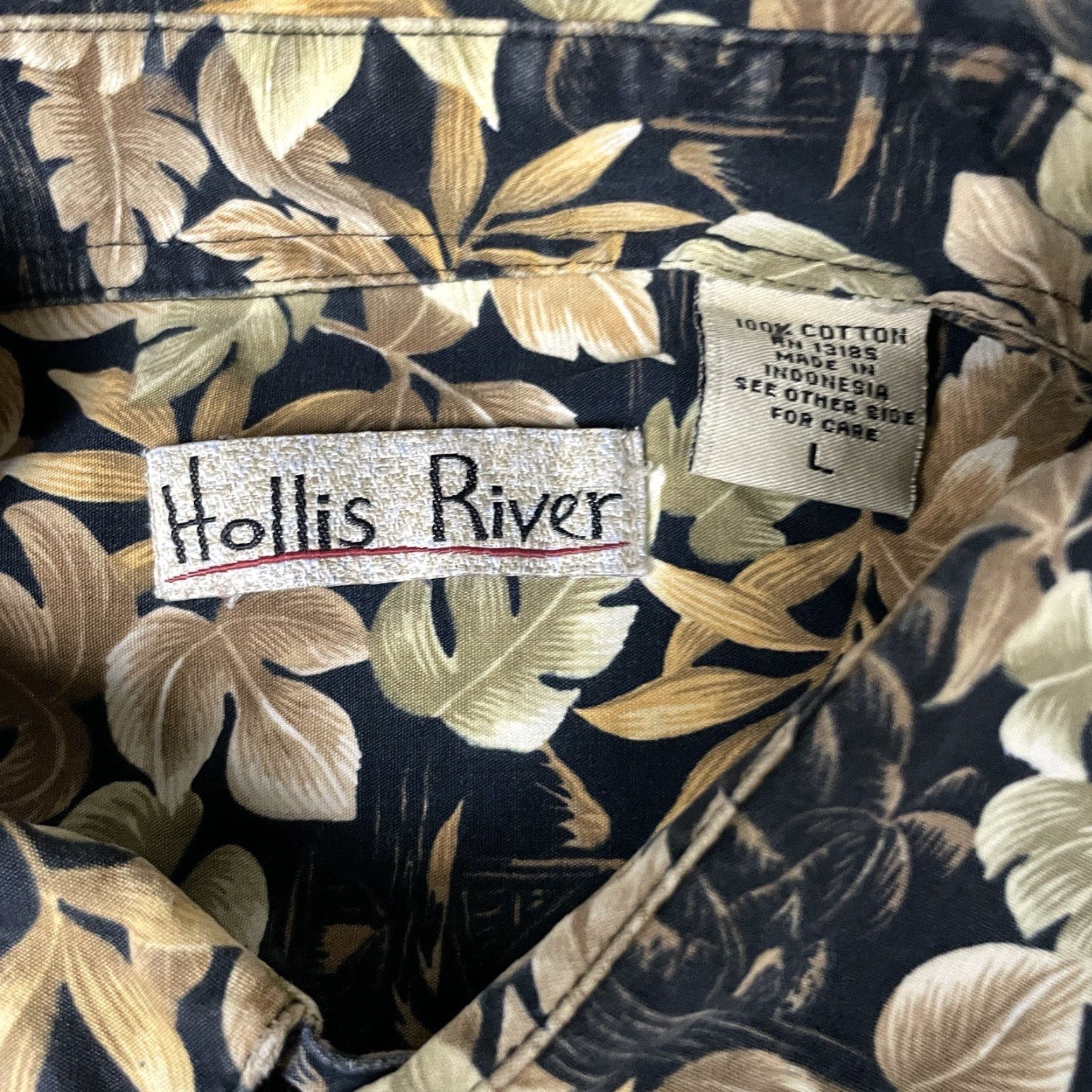Vintage Hollis River Shirt Adult L Black Button-Up Short Sleeve Hawaiian Floral Size US L / EU 52-54 / 3 - 3 Thumbnail