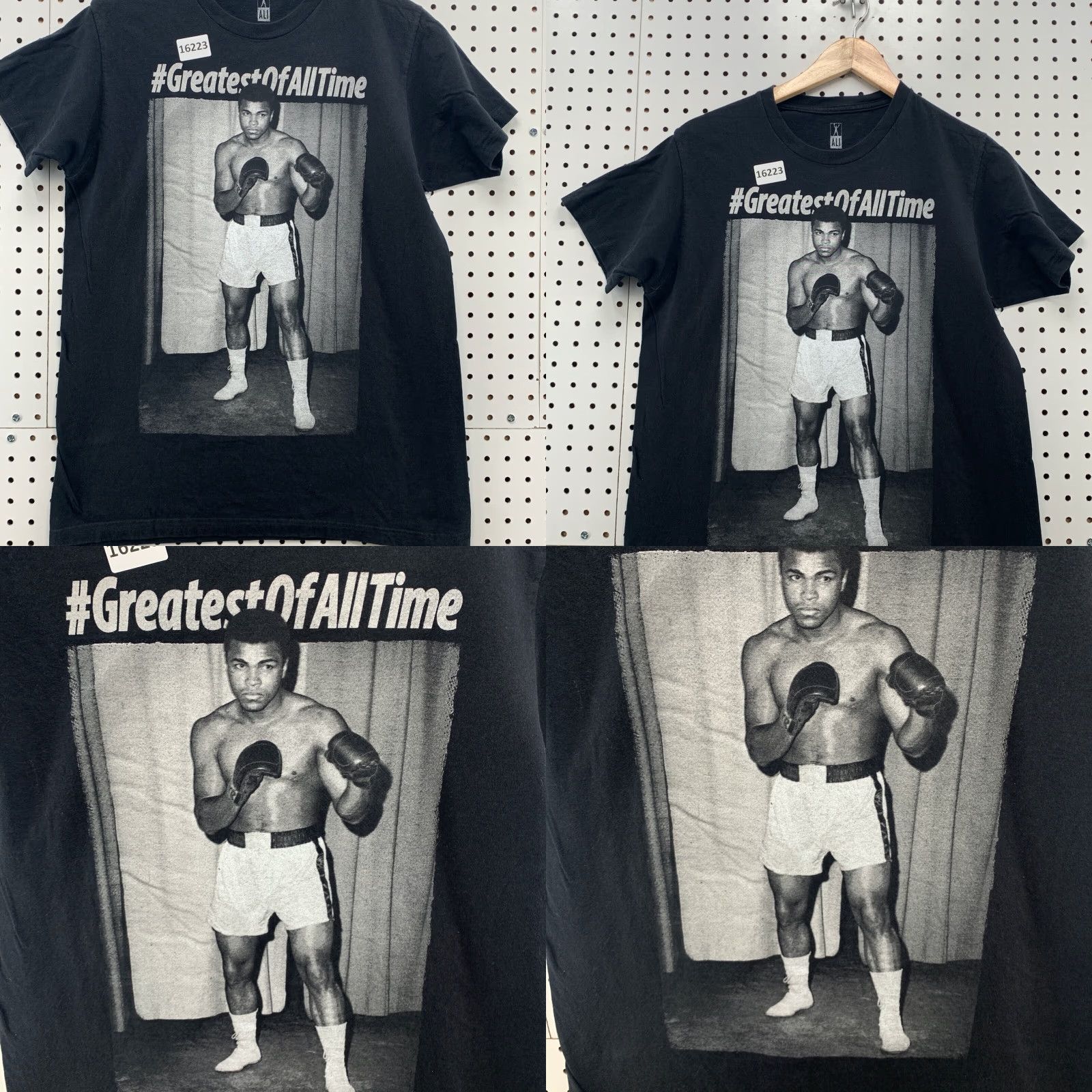 Vintage Muhammed Ali Shirt Black Greatest Of All Time Adult Medium Short Sleeve Boxing Mens Shirt Size US M / EU 48-50 / 2 - 8 Thumbnail
