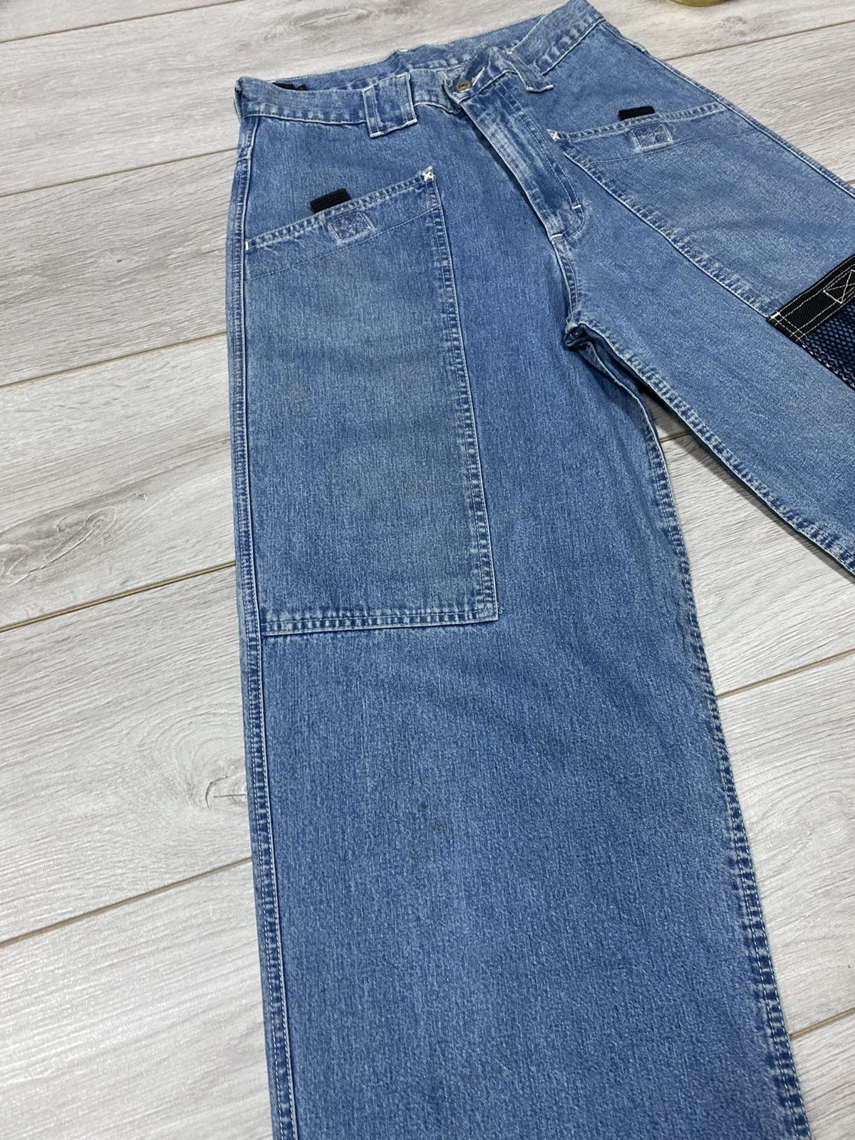 Lee Rare💥Crazy Vintage Lee Pipes multi mesh Pocket Baggy Jeans Size US 30 / EU 46 - 6 Thumbnail
