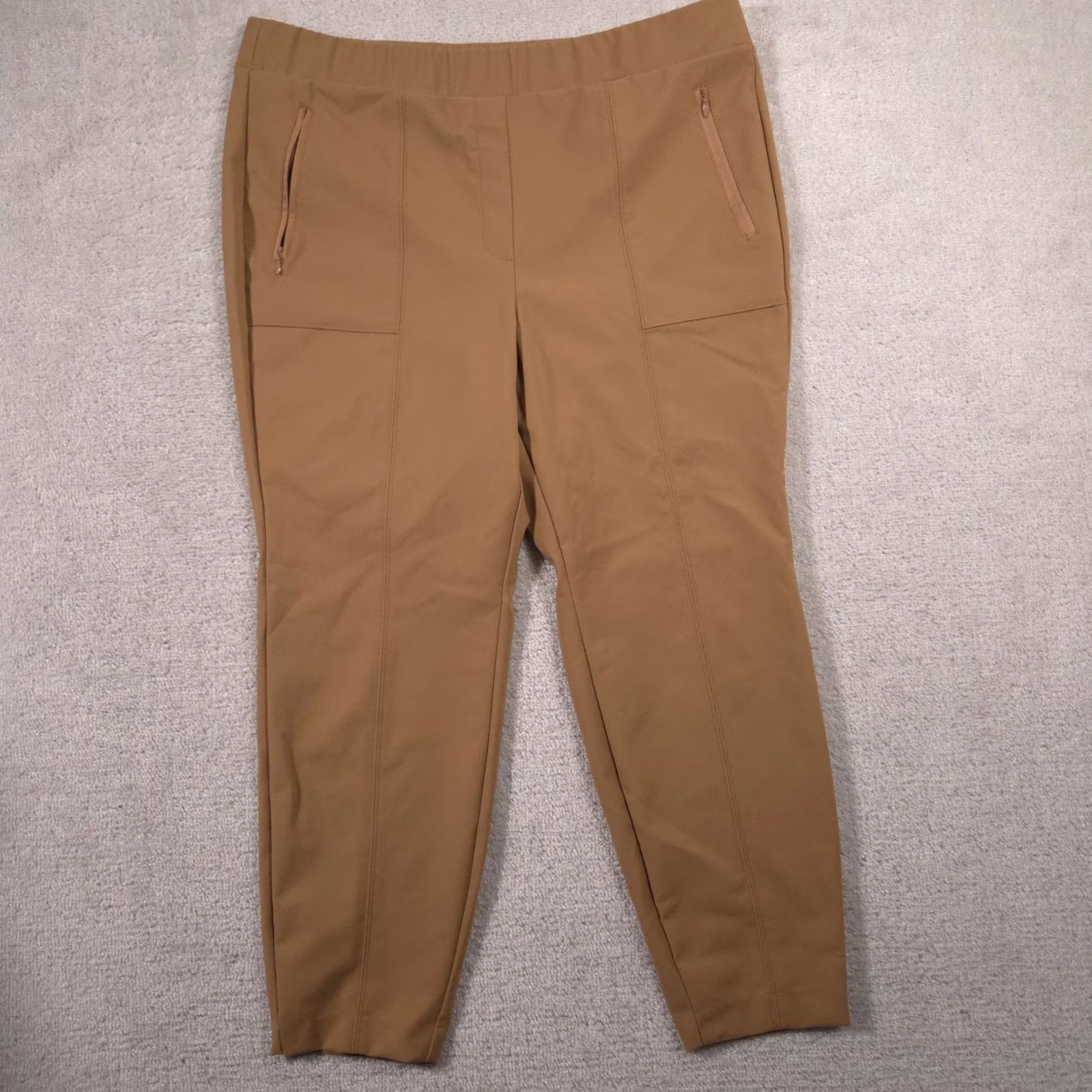 Vintage Lane Bryant Pants Womens 18 On the Go Mid Rise Ankle Nylon Blend Stretch Camel Size 40" / US 18 - 2 Thumbnail