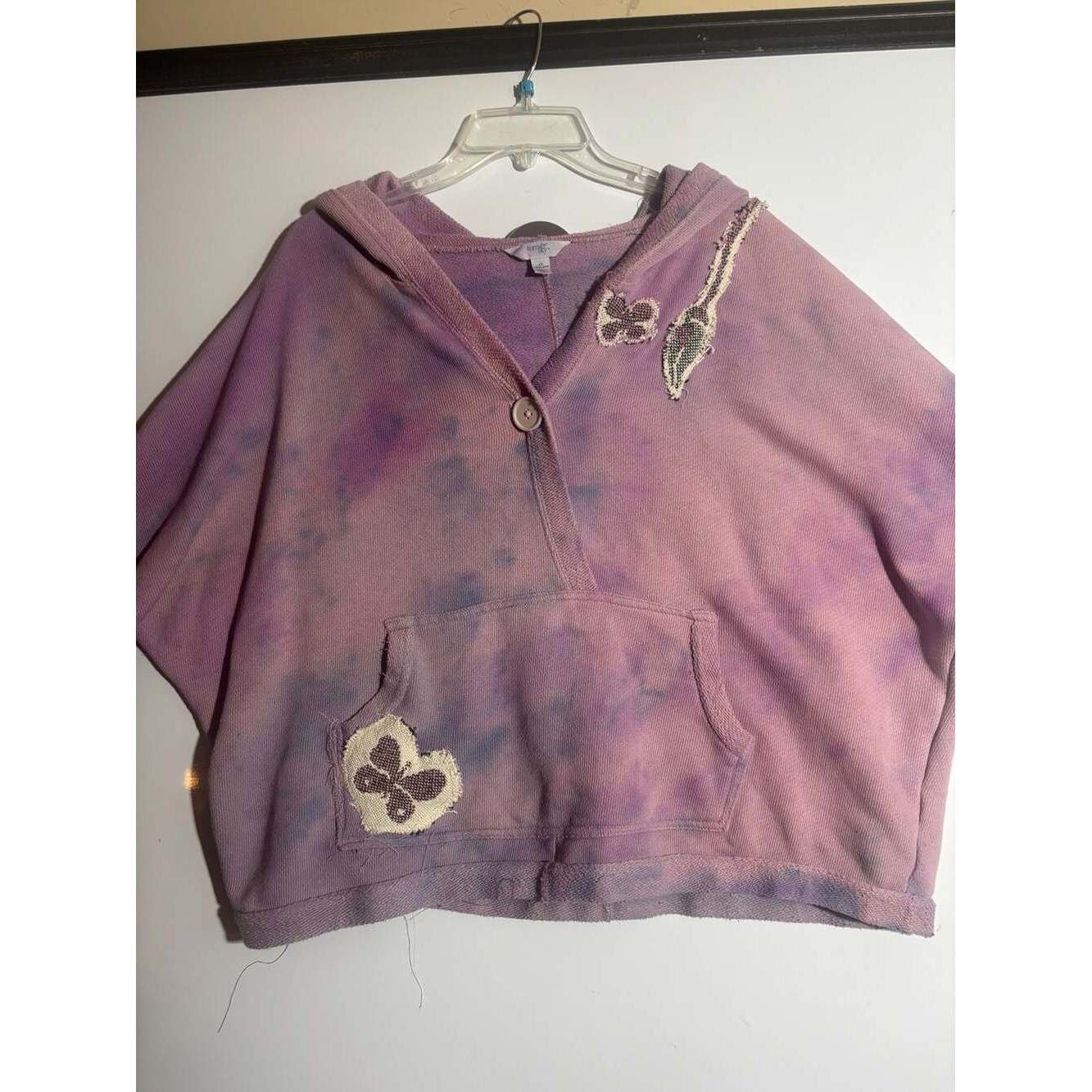 Other Custom Upcycled Purple Tie-Dye Tapestry Patchwork Hoodie Siz Size ONE SIZE - 2 Thumbnail