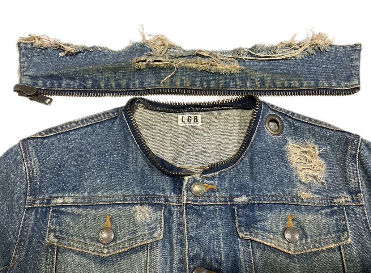 Hysteric Glamour × If Six Was Nine × Le Grande Bleu (L.G.B.) 🔥Rare Archived L.G.B. Destroy Frayed Denim Jacket Size US M / EU 48-50 / 2 - 14 Thumbnail