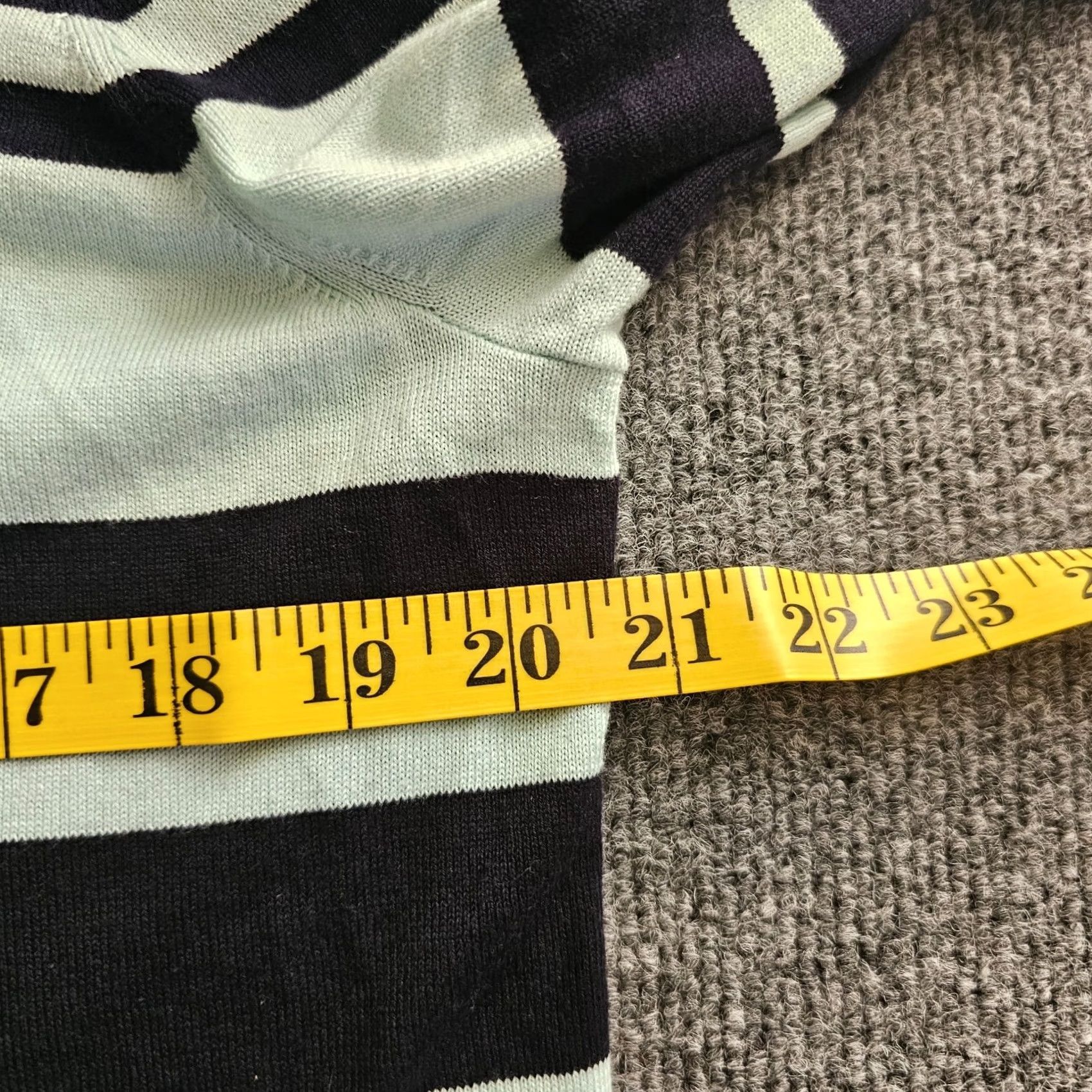 Talbots Talbots Shirt Womens Large Blue Green Striped 3/4 Sleeve Knit Casual Career Size L / US 10 / IT 46 - 5 Thumbnail