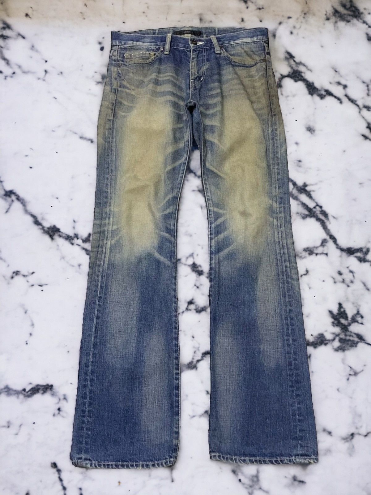Hysteric Glamour × Japanese Brand Disrev Japan Mud Wash Flared Faded Jeans Size US 32 / EU 48 - 1 Thumbnail