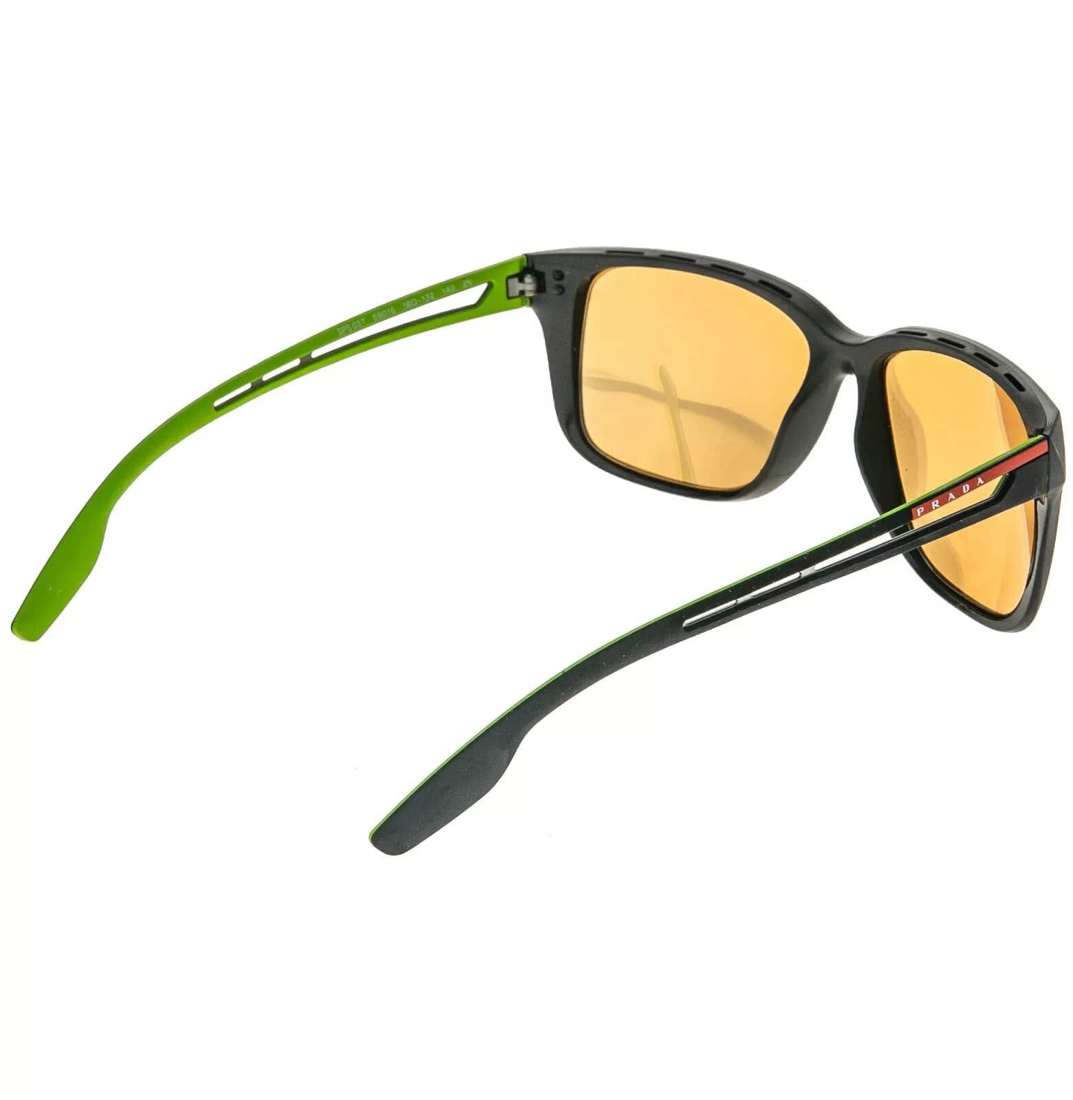 Prada PRADA 03T LINEA ROSSA PS03TS Black Yellow Sport Sunglasses Size ONE SIZE - 7 Thumbnail