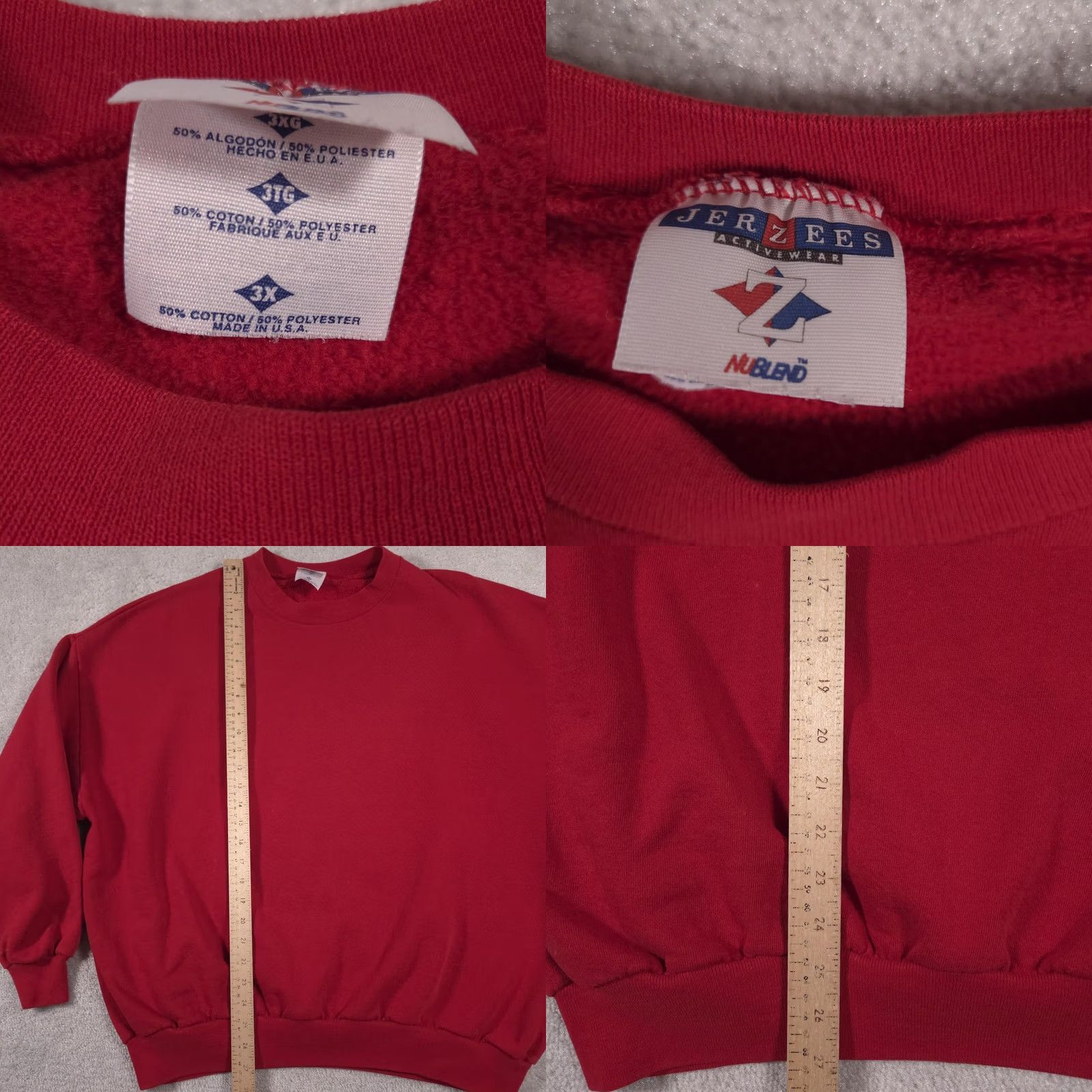 Jerzees Jerzees Sweatshirt Mens 3XL Red Crewneck Pullover Made USA NuBlend Size US XXL / EU 58 / 5 - 9 Thumbnail