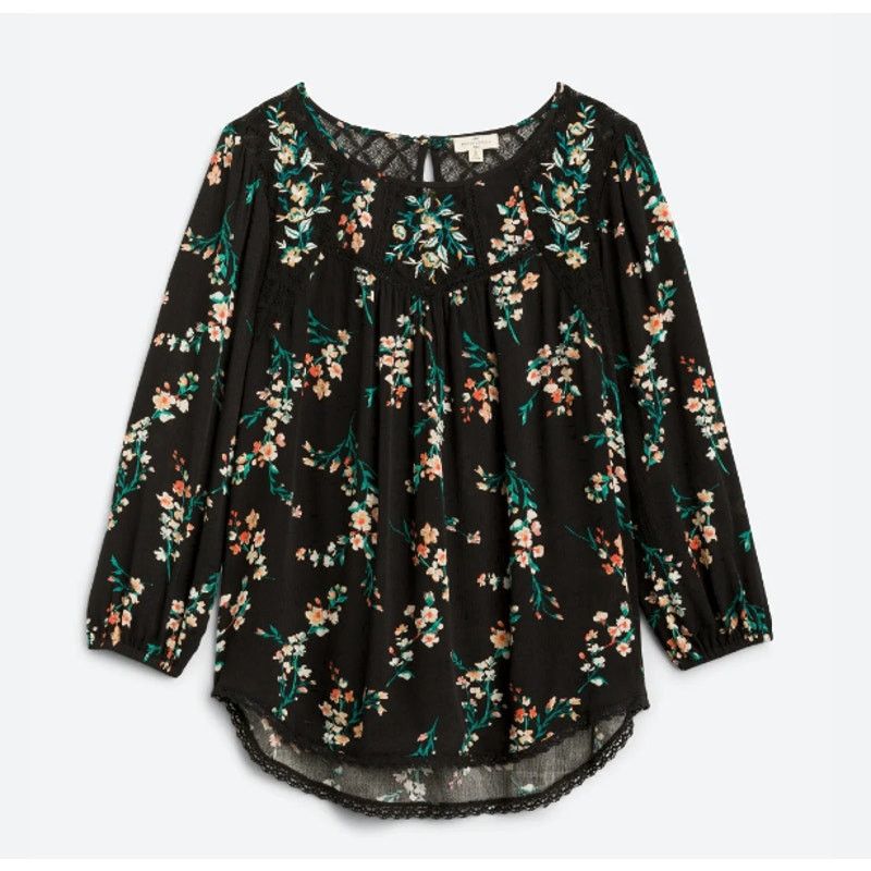 Other Tempesta Lace Detail 3/4 Sleeve Top - Stitch Fix Boho Blouse Size S / US 4 / IT 40 - 14 Thumbnail