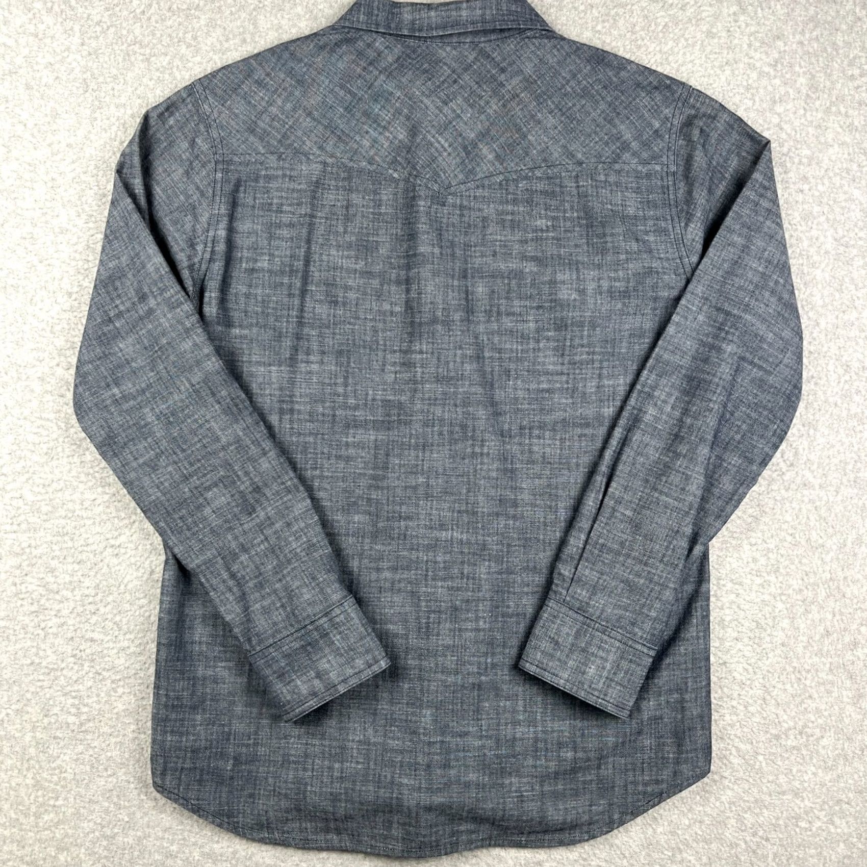 Denime Stio Ashton Chambray Shirt Medium Mens Blue Western Rodeo Pearl Snap Size US M / EU 48-50 / 2 - 2 Thumbnail