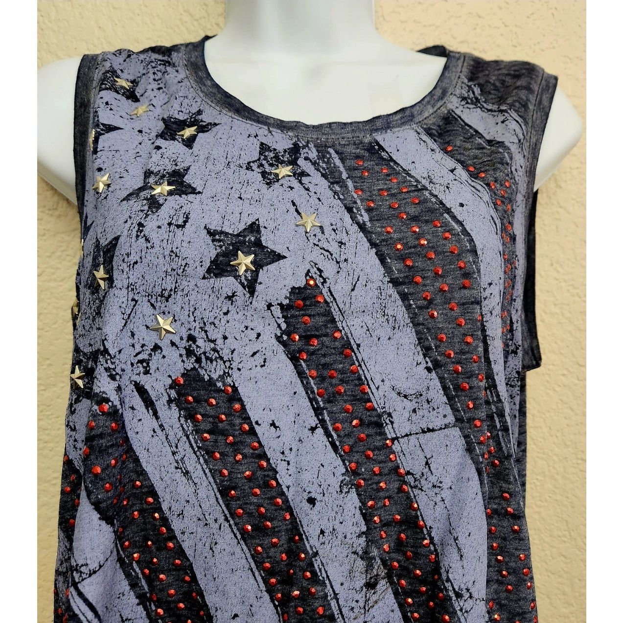 Other Cato Blue Red American Flag Print Sleeveless Top Medium Size M / US 6-8 / IT 42-44 - 2 Thumbnail