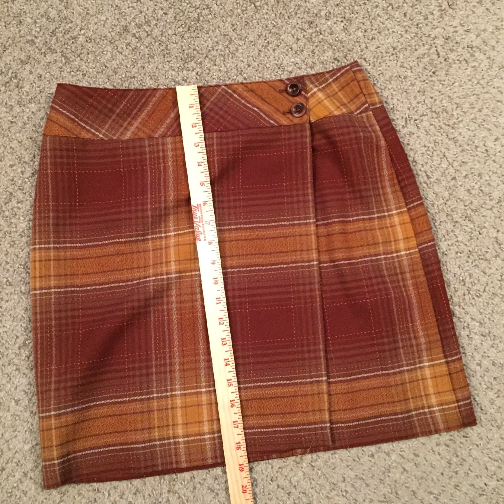 Vintage B. Moss Skirt Women's 10 Orange Plaid Knee Length Wrap Lined Polyester Rayon Pencil Size 32" / US 10 / IT 46 - 5 Thumbnail