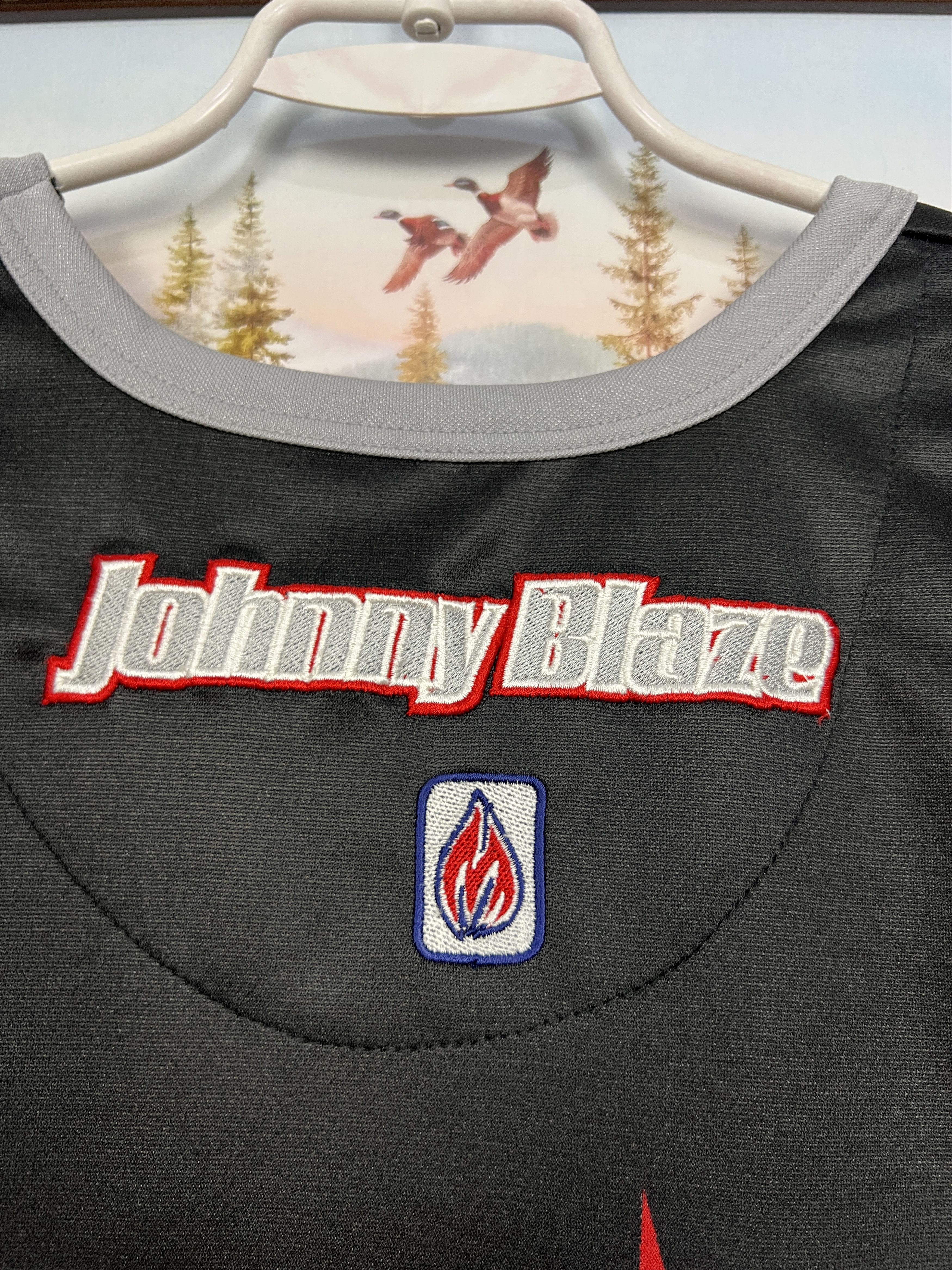 Vintage Vintage Johnny Blaze Embroidered Basketball Logo Jersey Burn Size US M / EU 48-50 / 2 - 14 Thumbnail