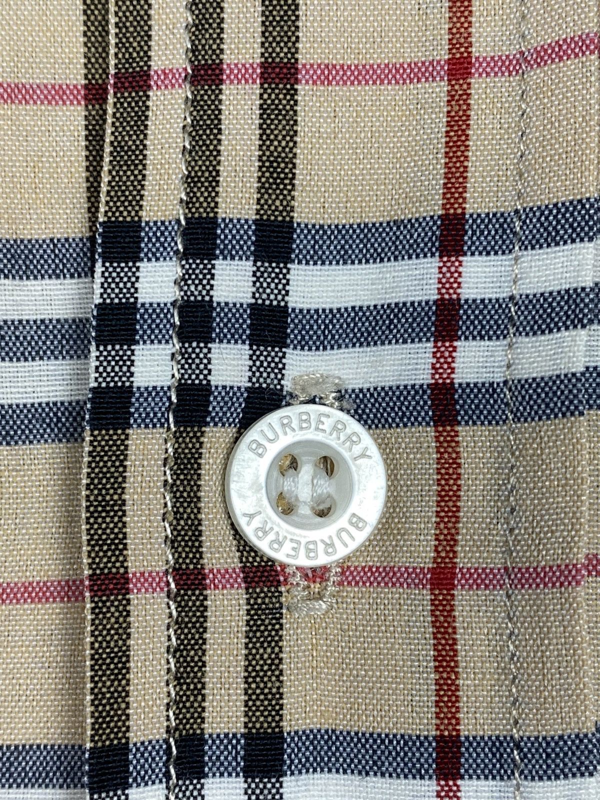 Burberry Vintage Burberry London Nova Check Short Sleeve Shirt Beige Size US L / EU 52-54 / 3 - 8 Thumbnail